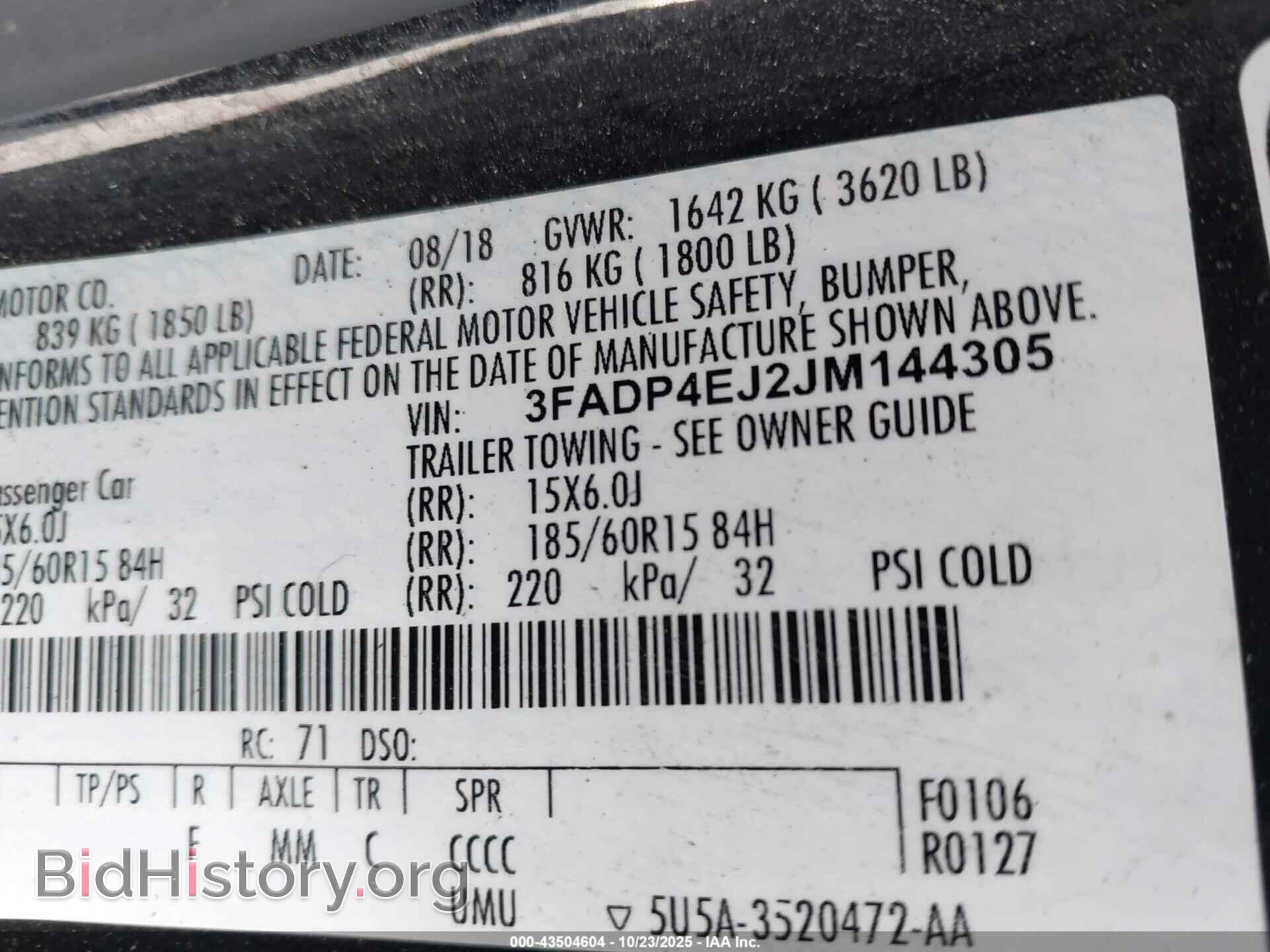 2018 FORD FIESTA - VIN: 3FADP4EJ2JM144305 - Фото 9
