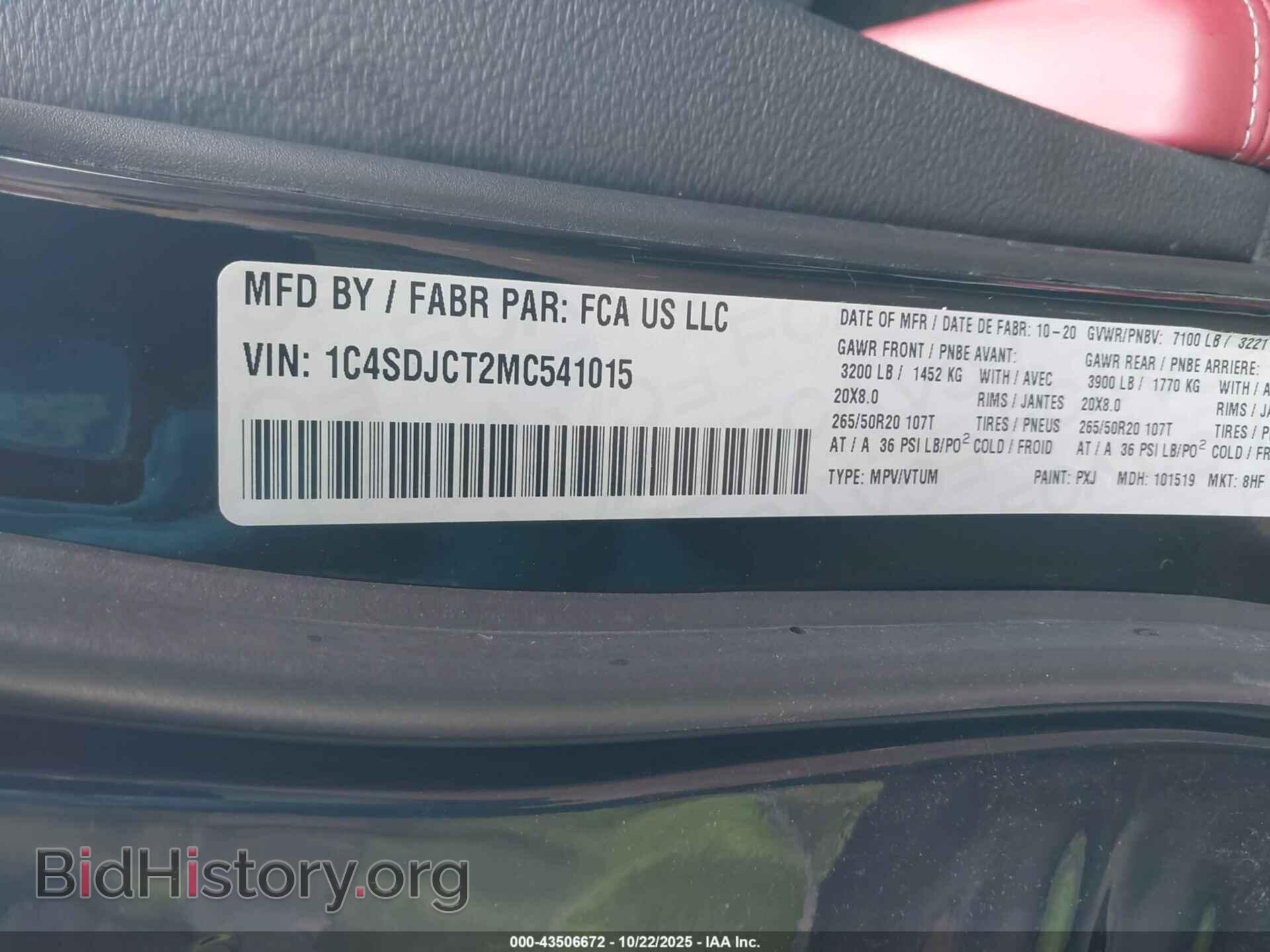 2021 DODGE DURANGO - VIN: 1C4SDJCT2MC541015 - Photo 9
