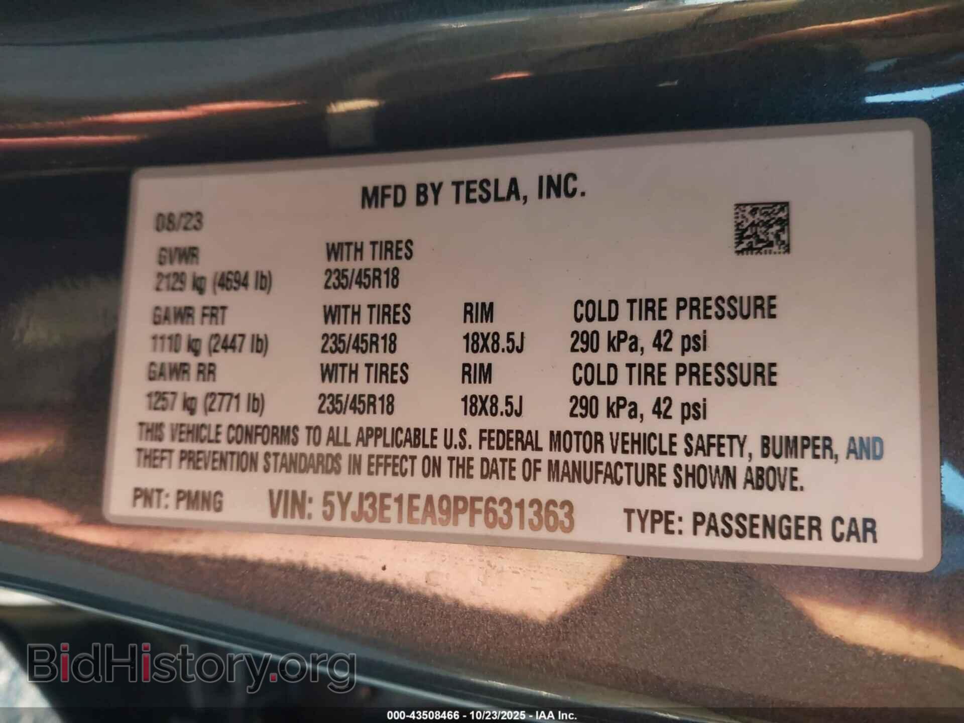 2023 TESLA MODEL 3 - VIN: 5YJ3E1EA9PF631363 - Фото 9