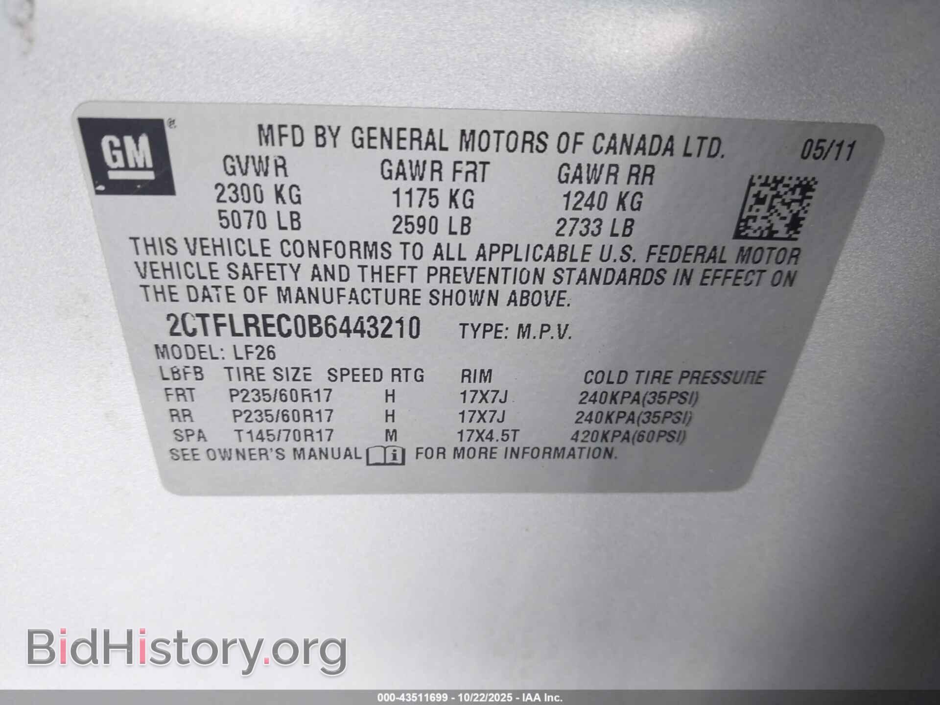 2011 GMC TERRAIN - VIN: 2CTFLREC0B6443210 - Photo 9