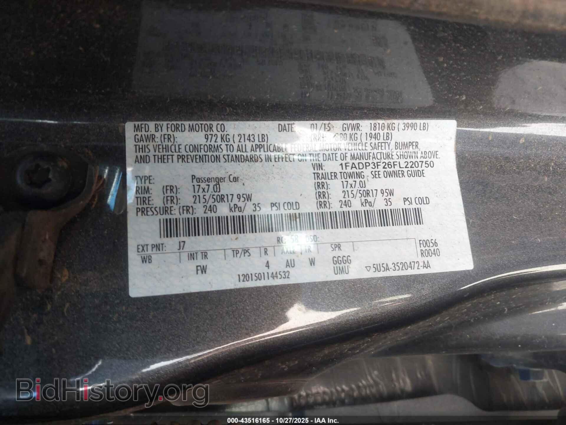 2015 FORD FOCUS - VIN: 1FADP3F26FL220750 - Фото 9
