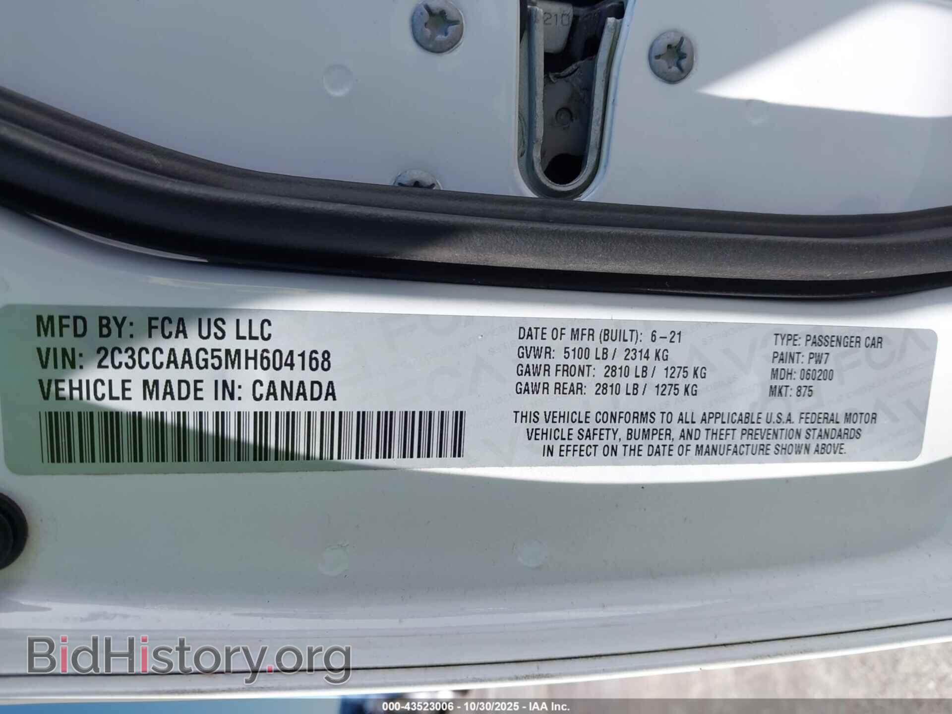 2021 CHRYSLER 300 - VIN: 2C3CCAAG5MH604168 - Фото 9
