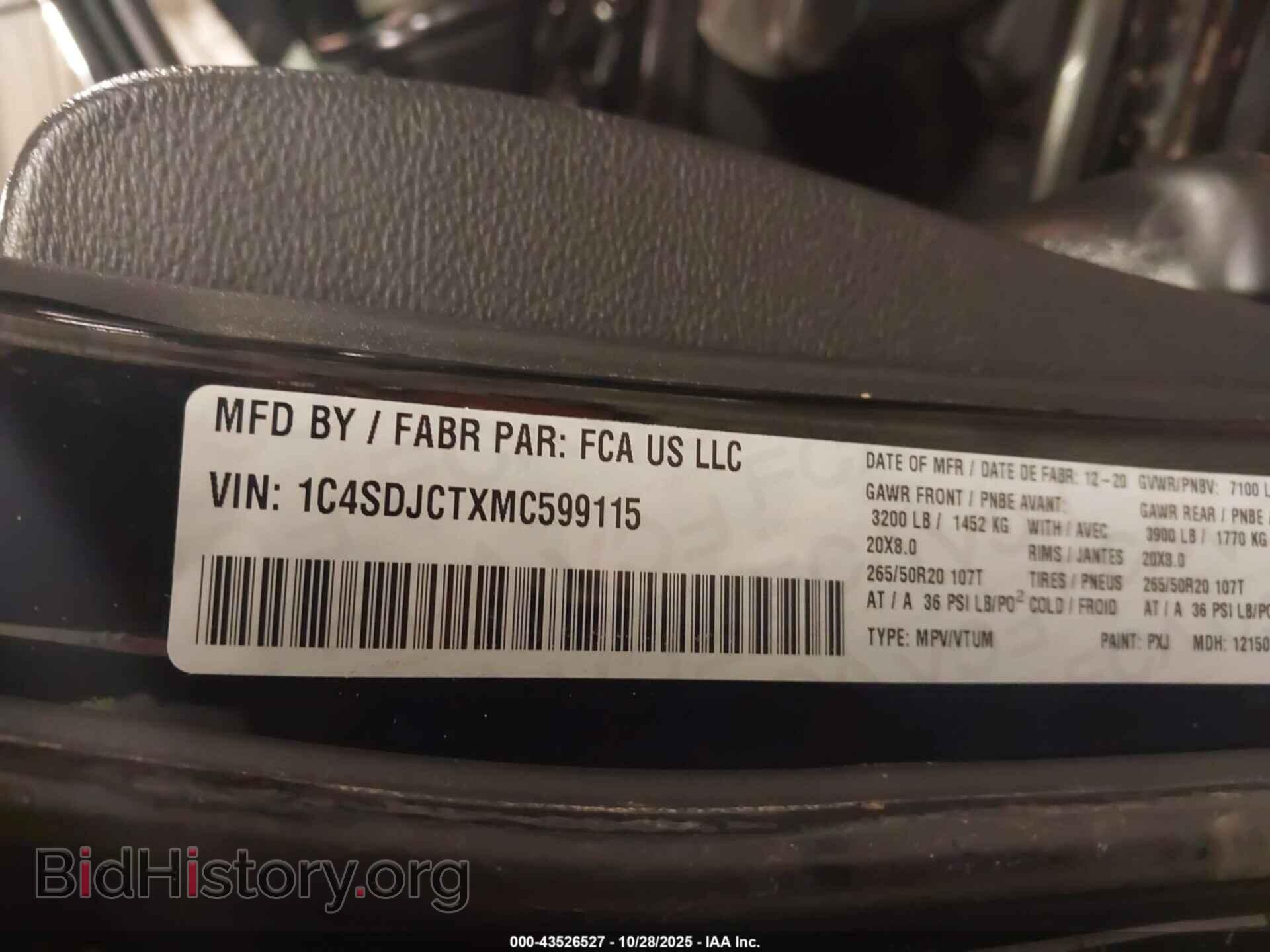 2021 DODGE DURANGO - VIN: 1C4SDJCTXMC599115 - Photo 9