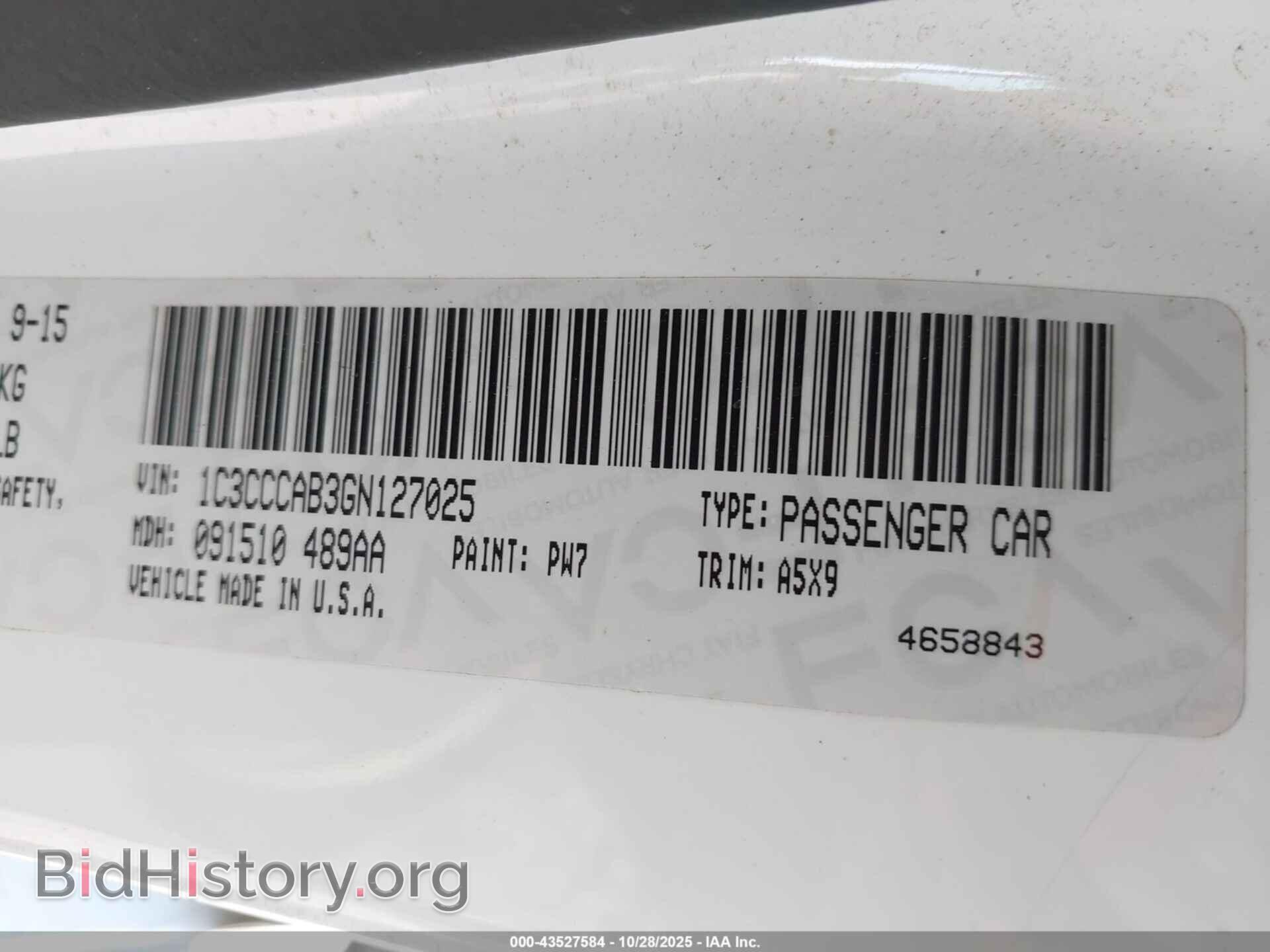 2016 CHRYSLER 200 - VIN: 1C3CCCAB3GN127025 - Фото 9