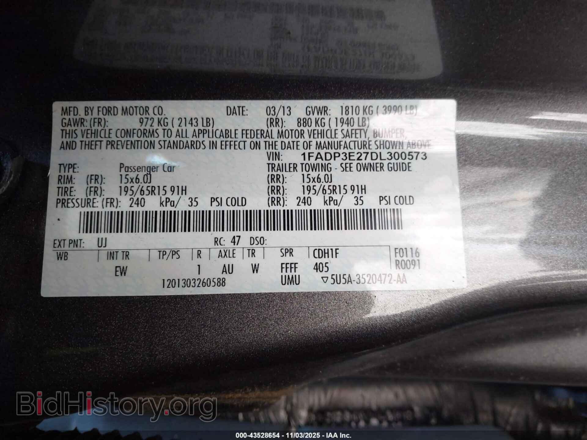 2013 FORD FOCUS - VIN: 1FADP3E27DL300573 - Фото 9