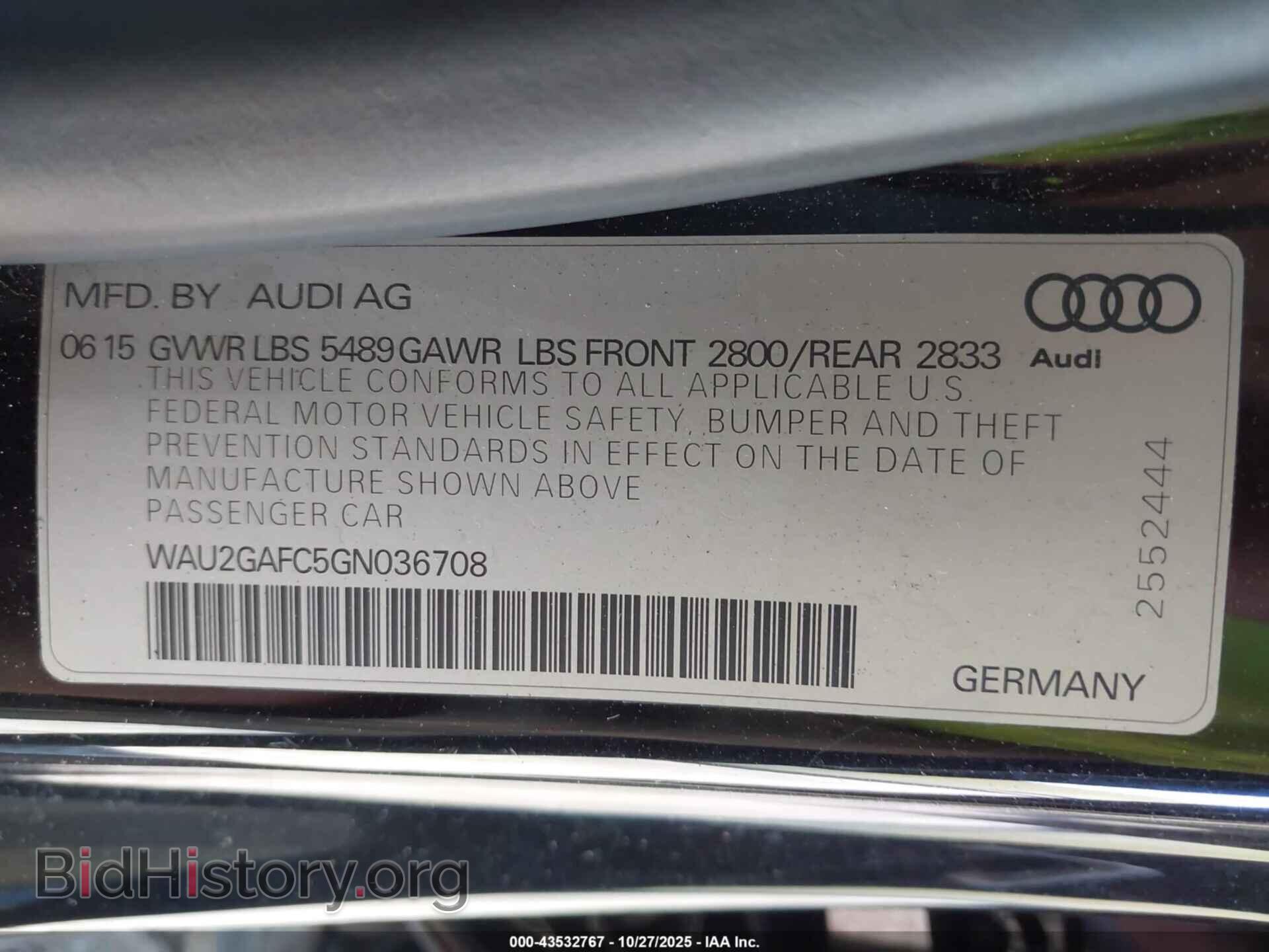2016 AUDI A7 - VIN: WAU2GAFC5GN036708 - Photo 9