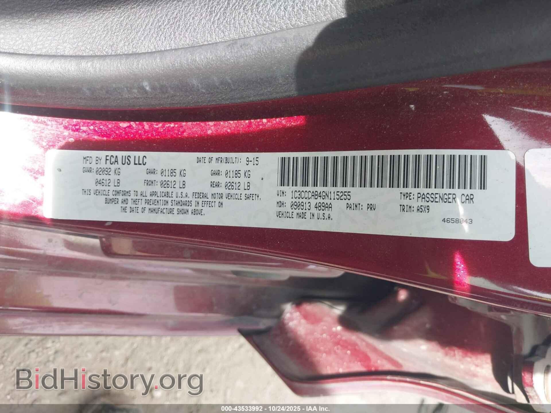 2016 CHRYSLER 200 - VIN: 1C3CCCAB4GN115255 - Фото 9