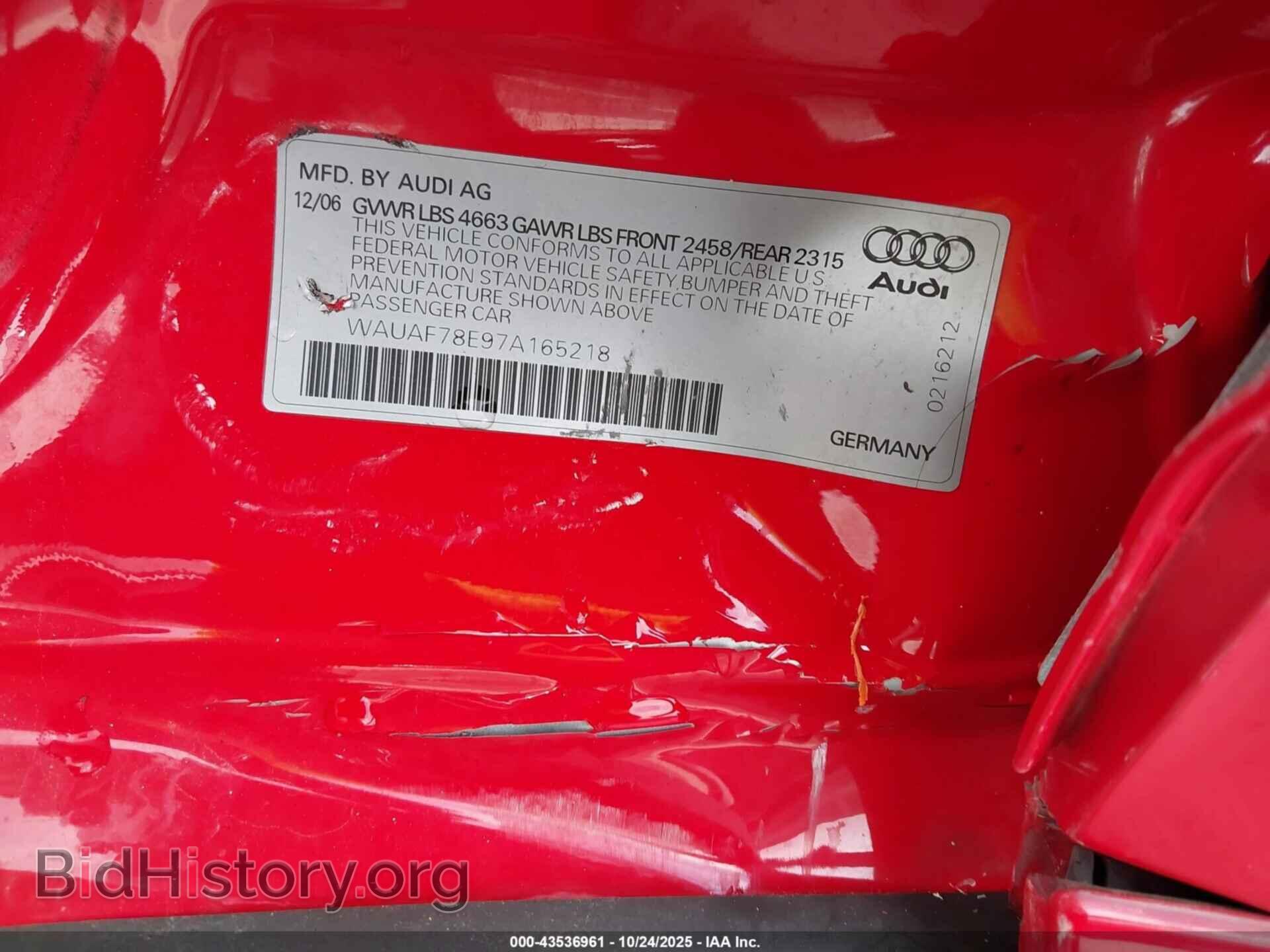 2007 AUDI A4 - VIN: WAUAF78E97A165218 - Photo 9