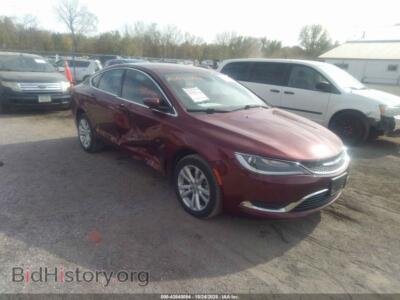 2015 Chrysler 200 Limited, бордовый — VIN 1C3CCCAB7FN652149, IAAI