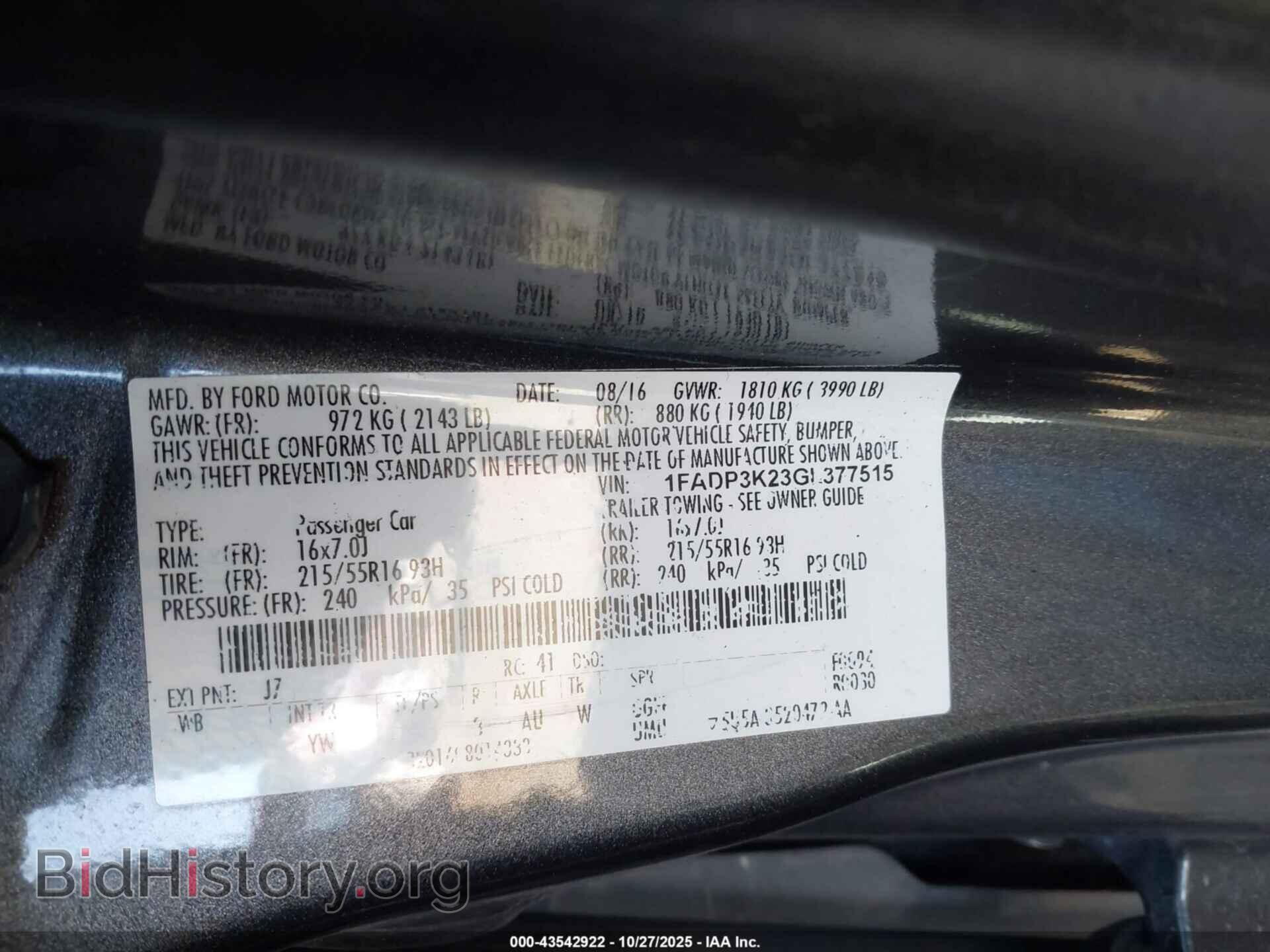 2016 FORD FOCUS - VIN: 1FADP3K23GL377515 - Фото 9