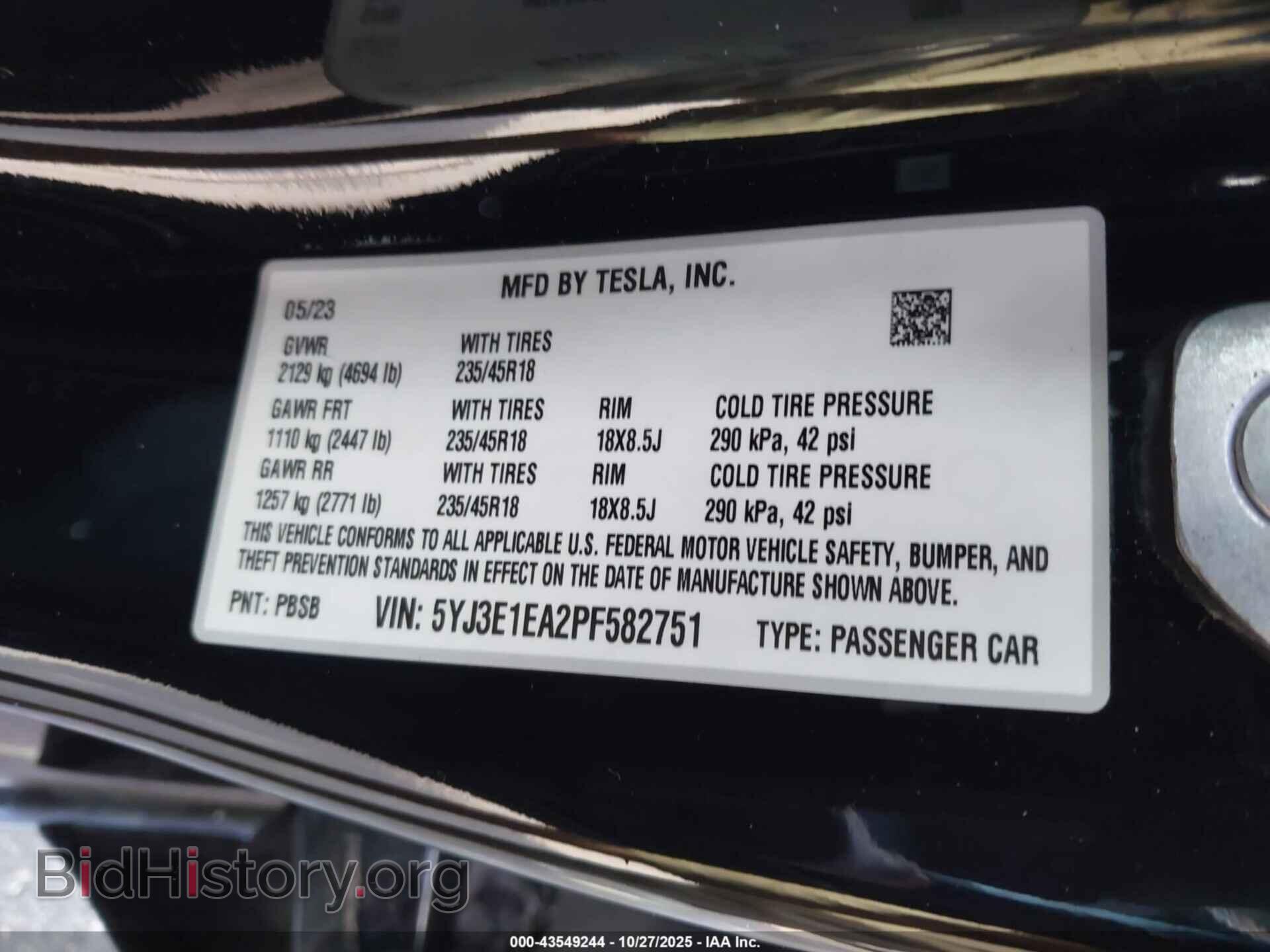 2023 TESLA MODEL 3 - VIN: 5YJ3E1EA2PF582751 - Фото 9