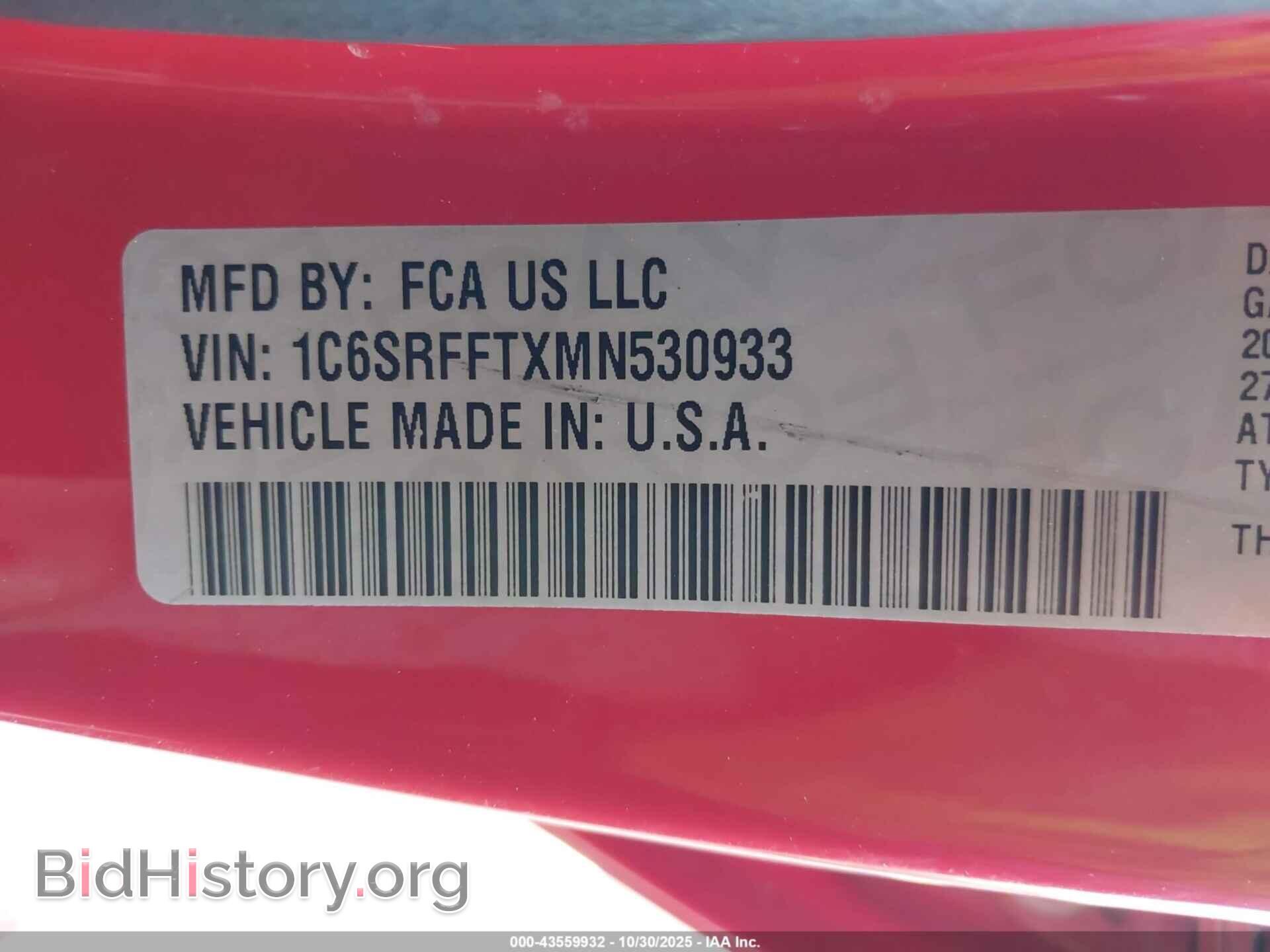 2021 RAM 1500 - VIN: 1C6SRFFTXMN530933 - Фото 9