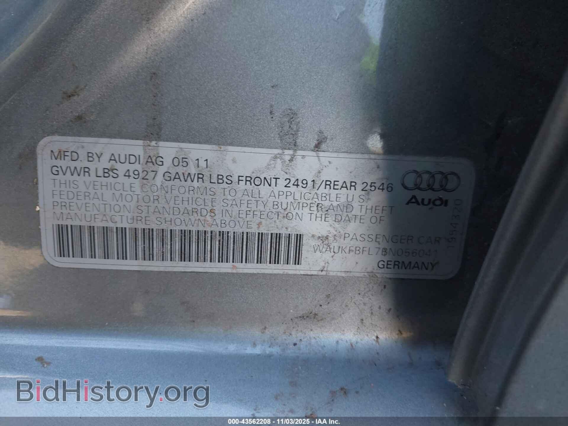 2011 AUDI A4 - VIN: WAUKFBFL7BN056041 - Photo 9