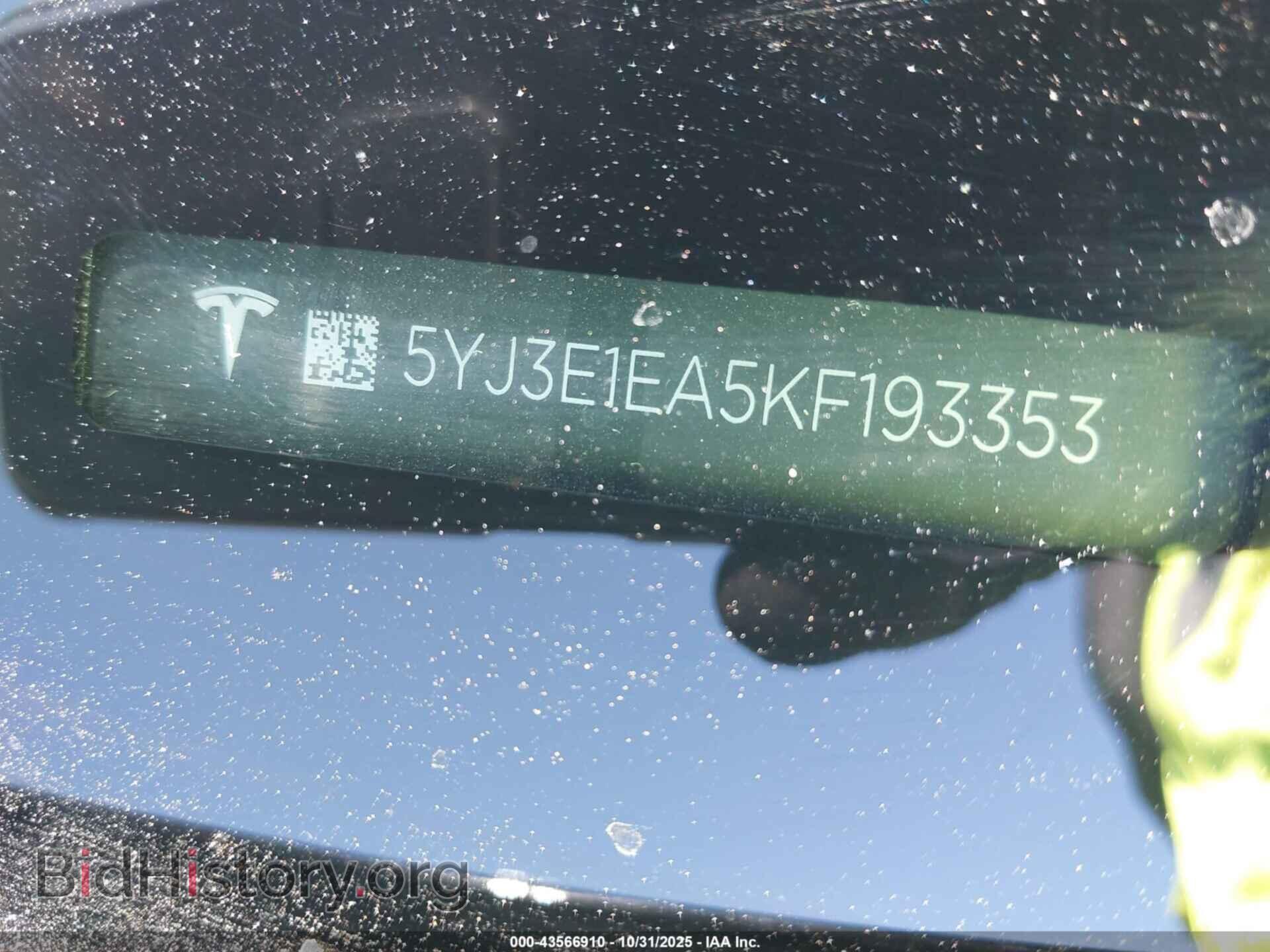 2019 TESLA MODEL 3 - VIN: 5YJ3E1EA5KF193353 - Фото 9