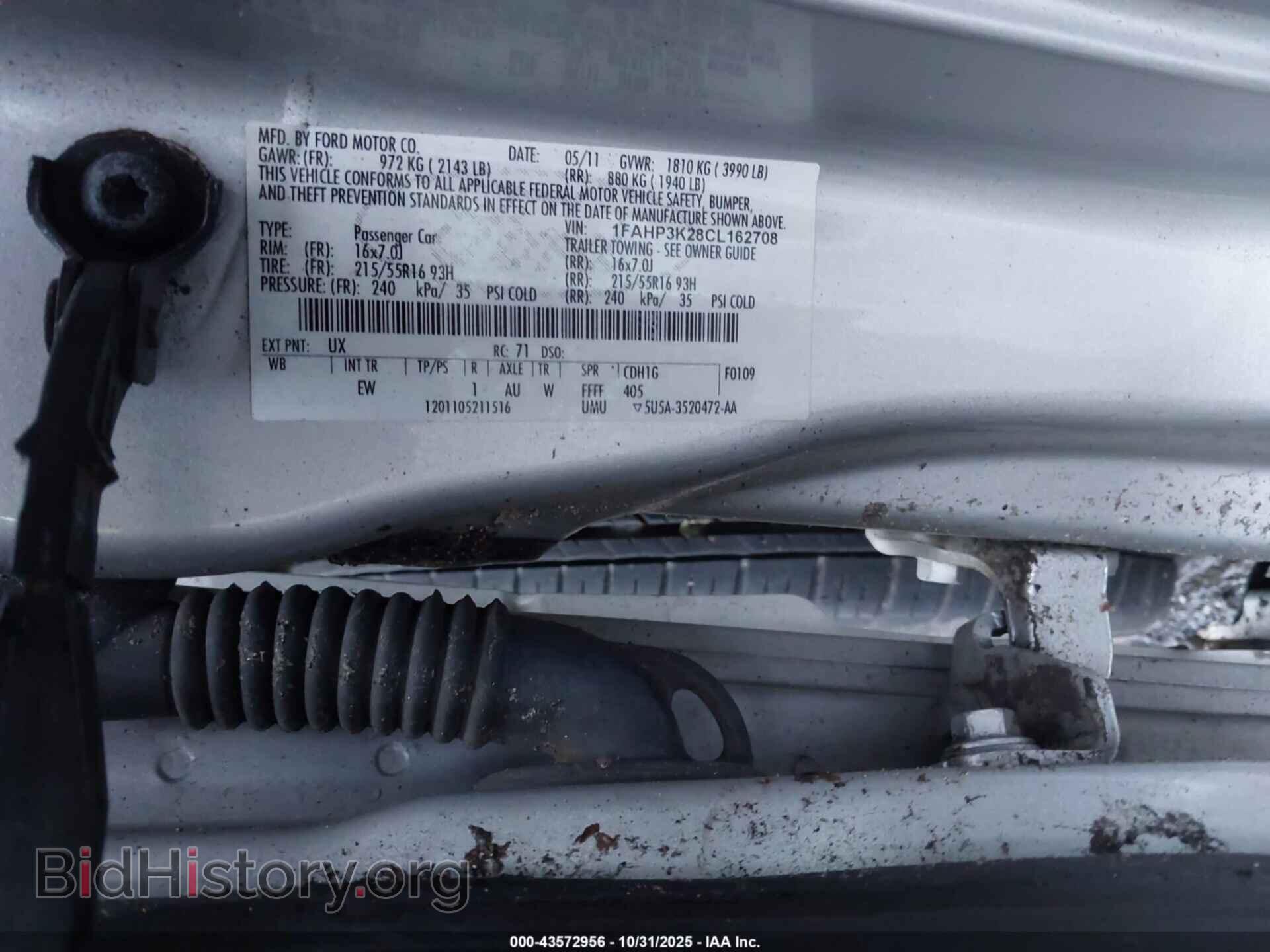 2012 FORD FOCUS - VIN: 1FAHP3K28CL162708 - Фото 9
