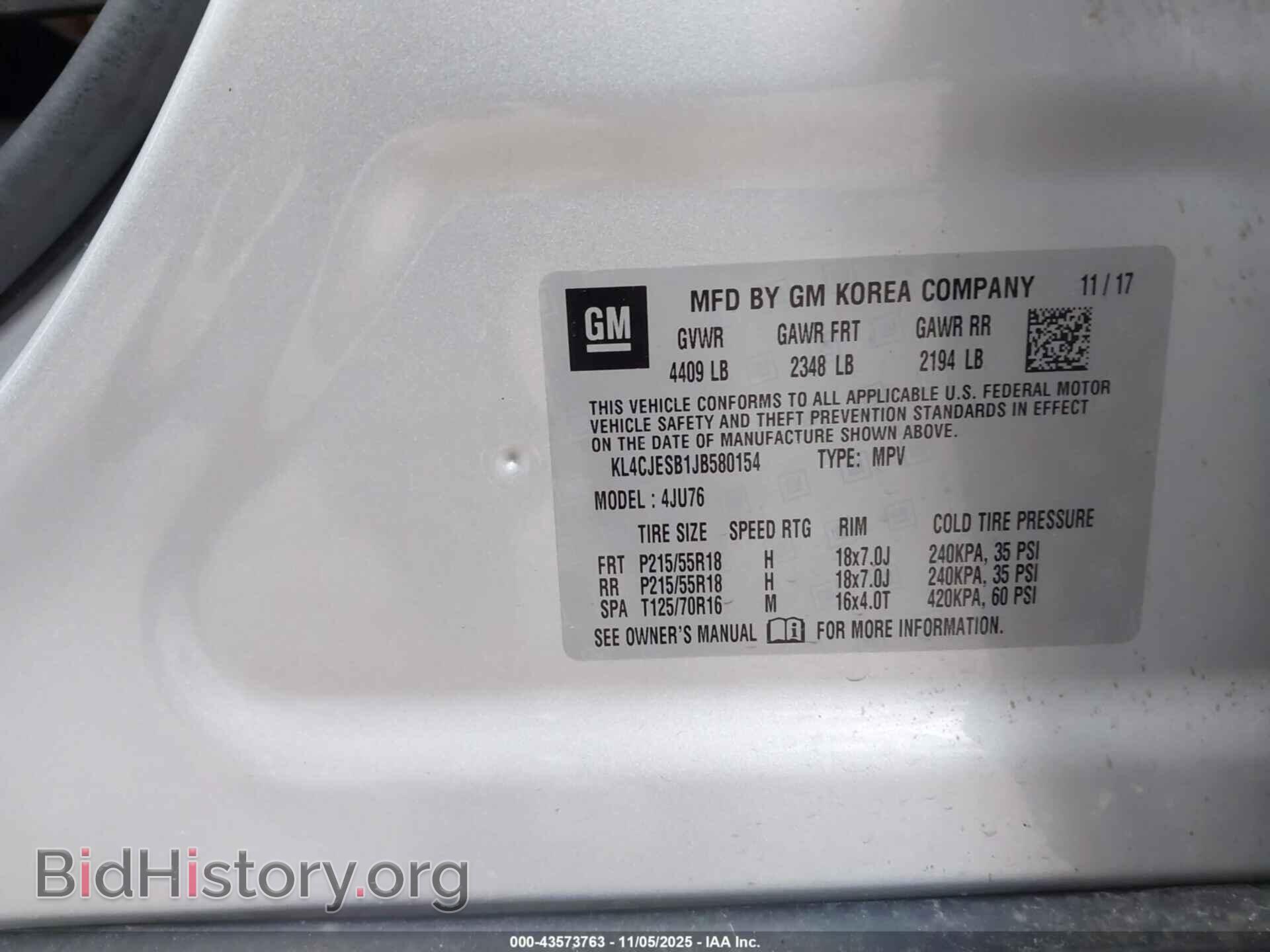 2018 BUICK ENCORE - VIN: KL4CJESB1JB580154 - Фото 9