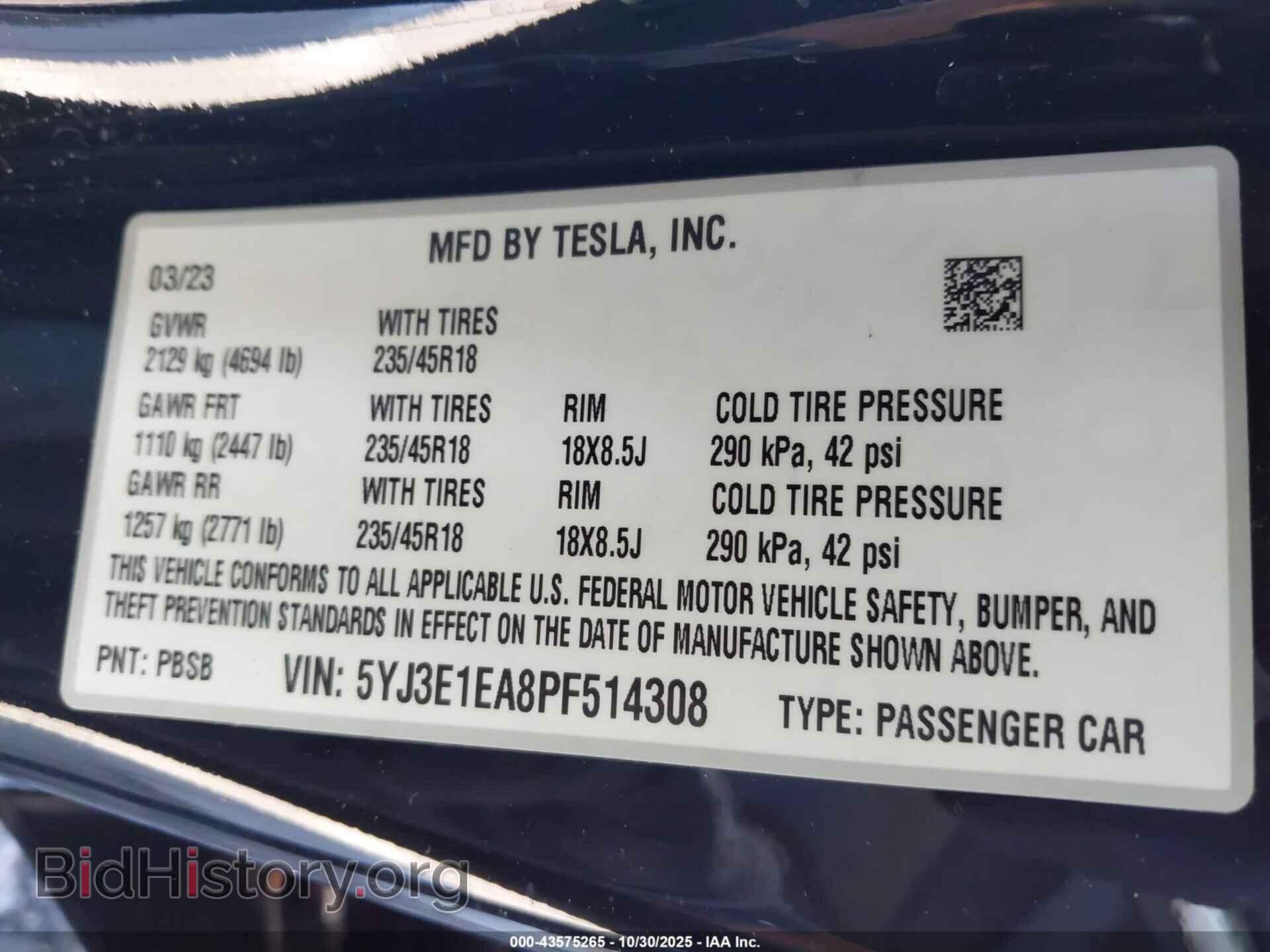 2023 TESLA MODEL 3 - VIN: 5YJ3E1EA8PF514308 - Фото 9