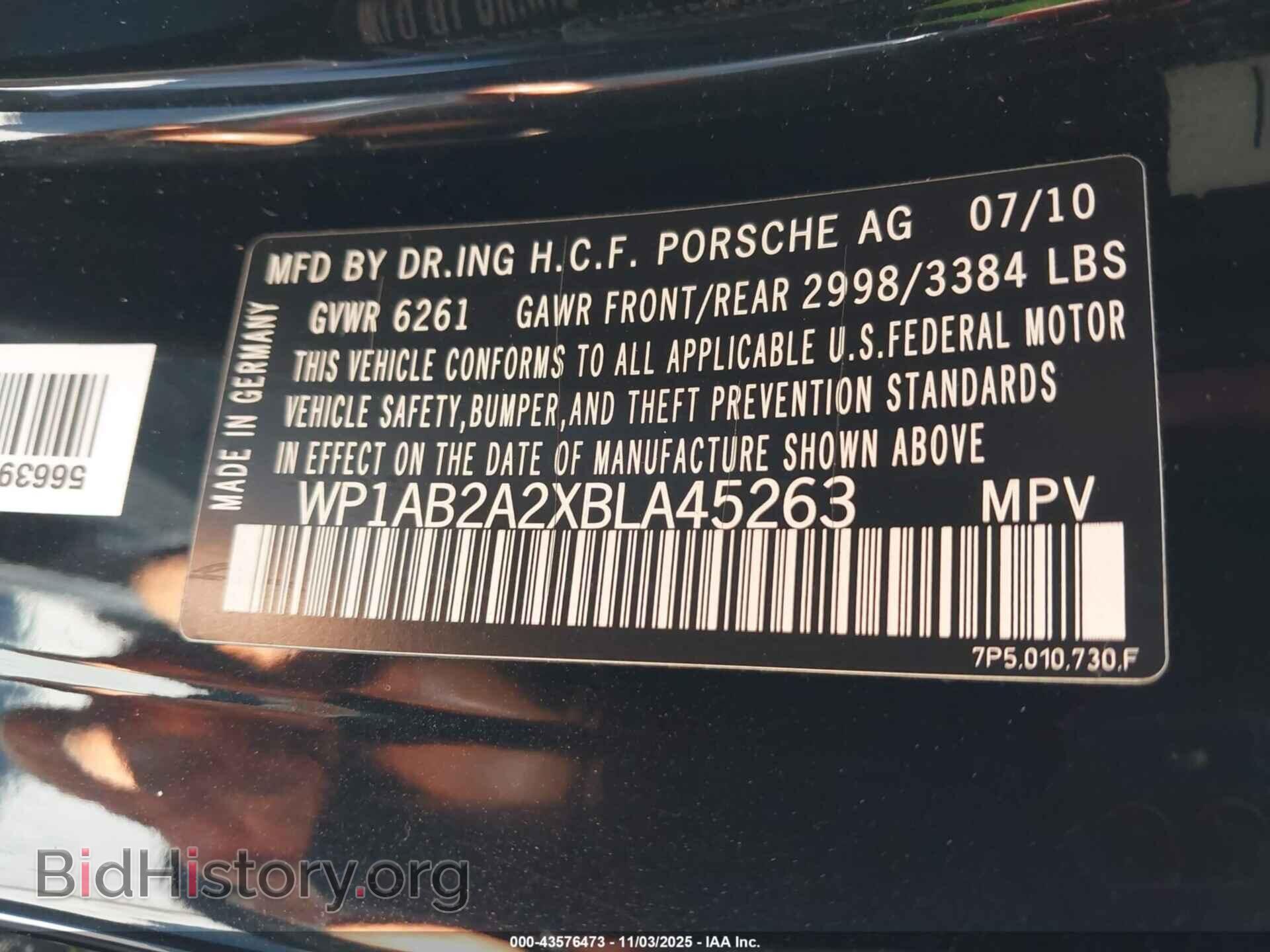 2011 PORSCHE CAYENNE - VIN: WP1AB2A2XBLA45263 - Photo 9