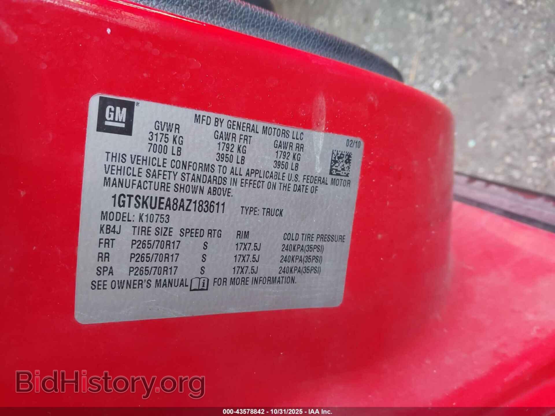 2010 GMC SIERRA 1500 - VIN: 1GTSKUEA8AZ183611 - Фото 9