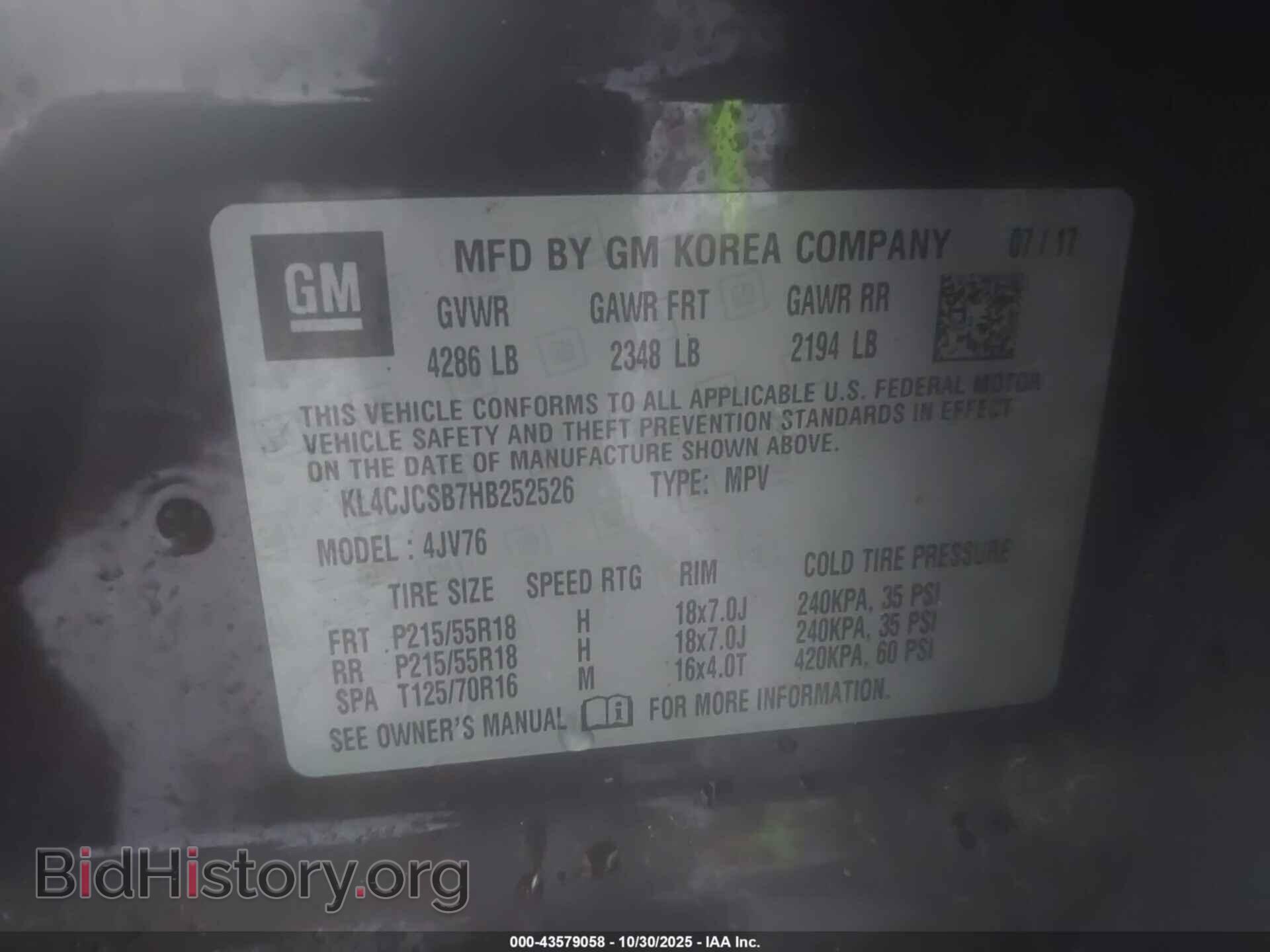 2017 BUICK ENCORE - VIN: KL4CJCSB7HB252526 - Photo 9