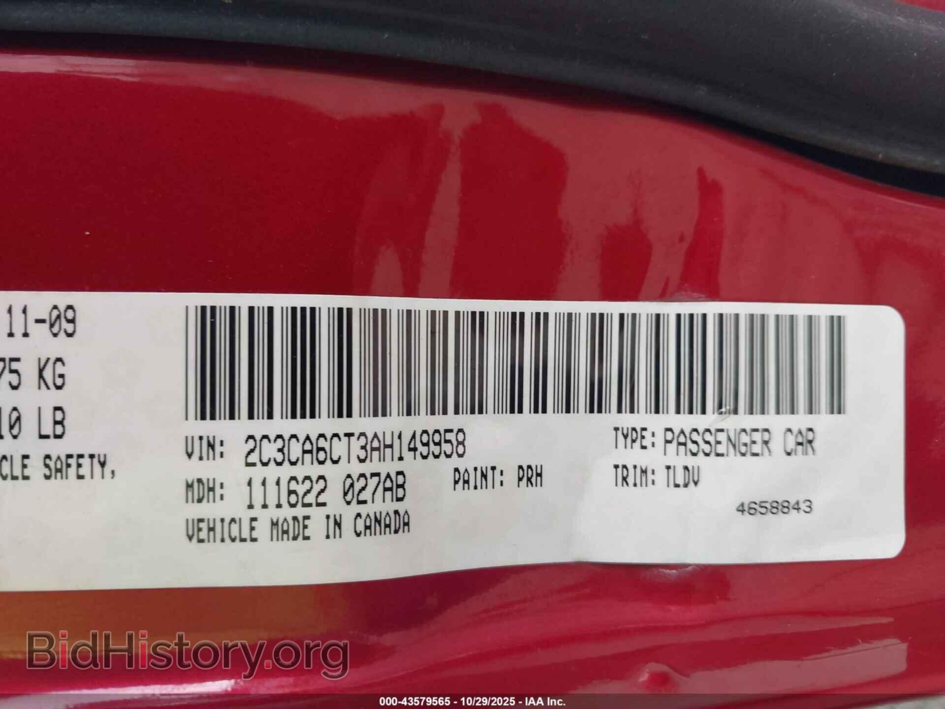 2010 CHRYSLER 300C - VIN: 2C3CA6CT3AH149958 - Фото 9
