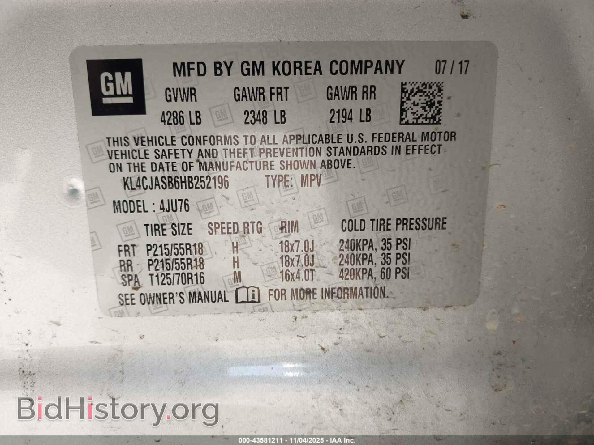 2017 BUICK ENCORE - VIN: KL4CJASB6HB252196 - Photo 9