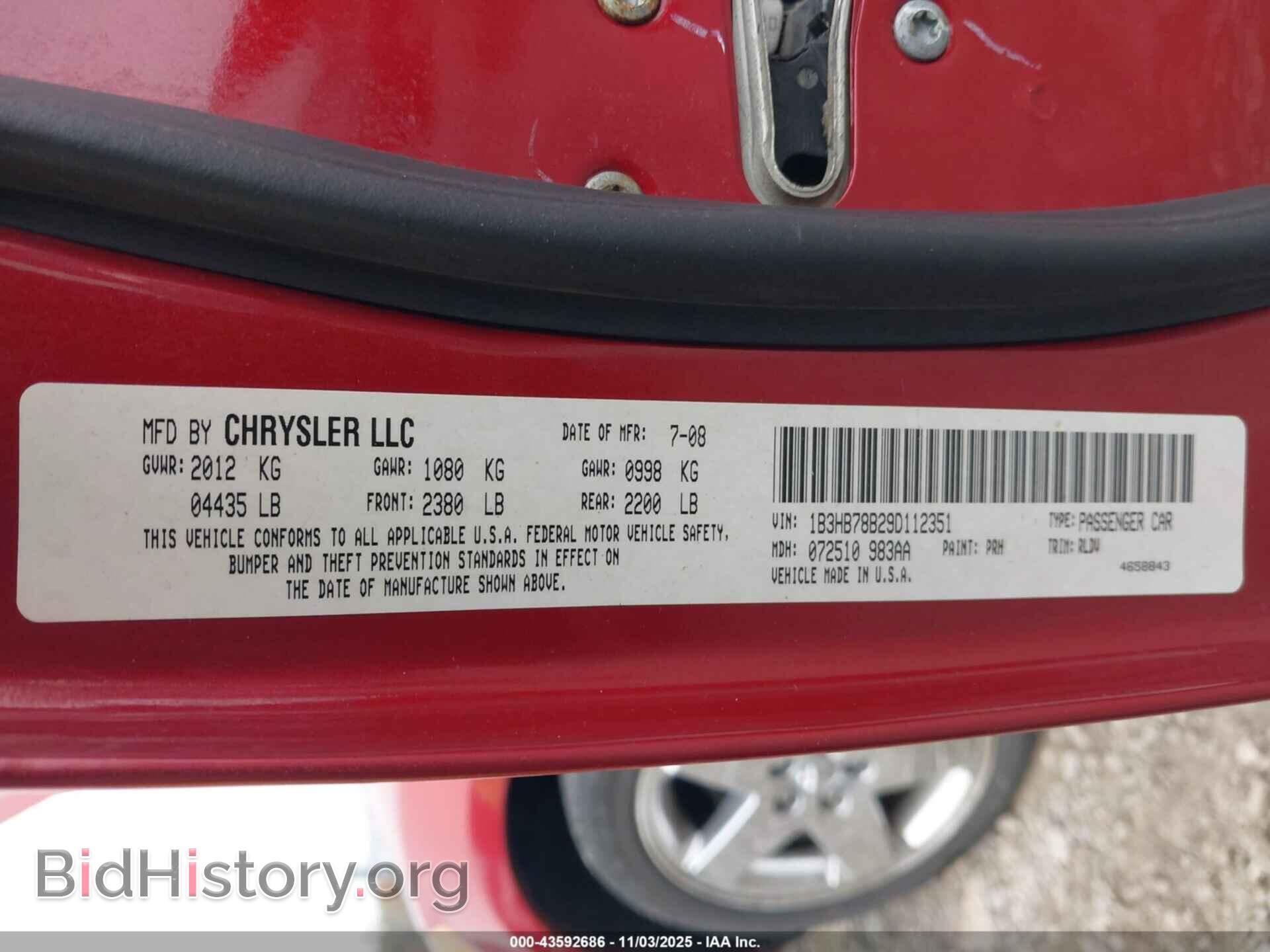 2009 DODGE CALIBER - VIN: 1B3HB78B29D112351 - Photo 9