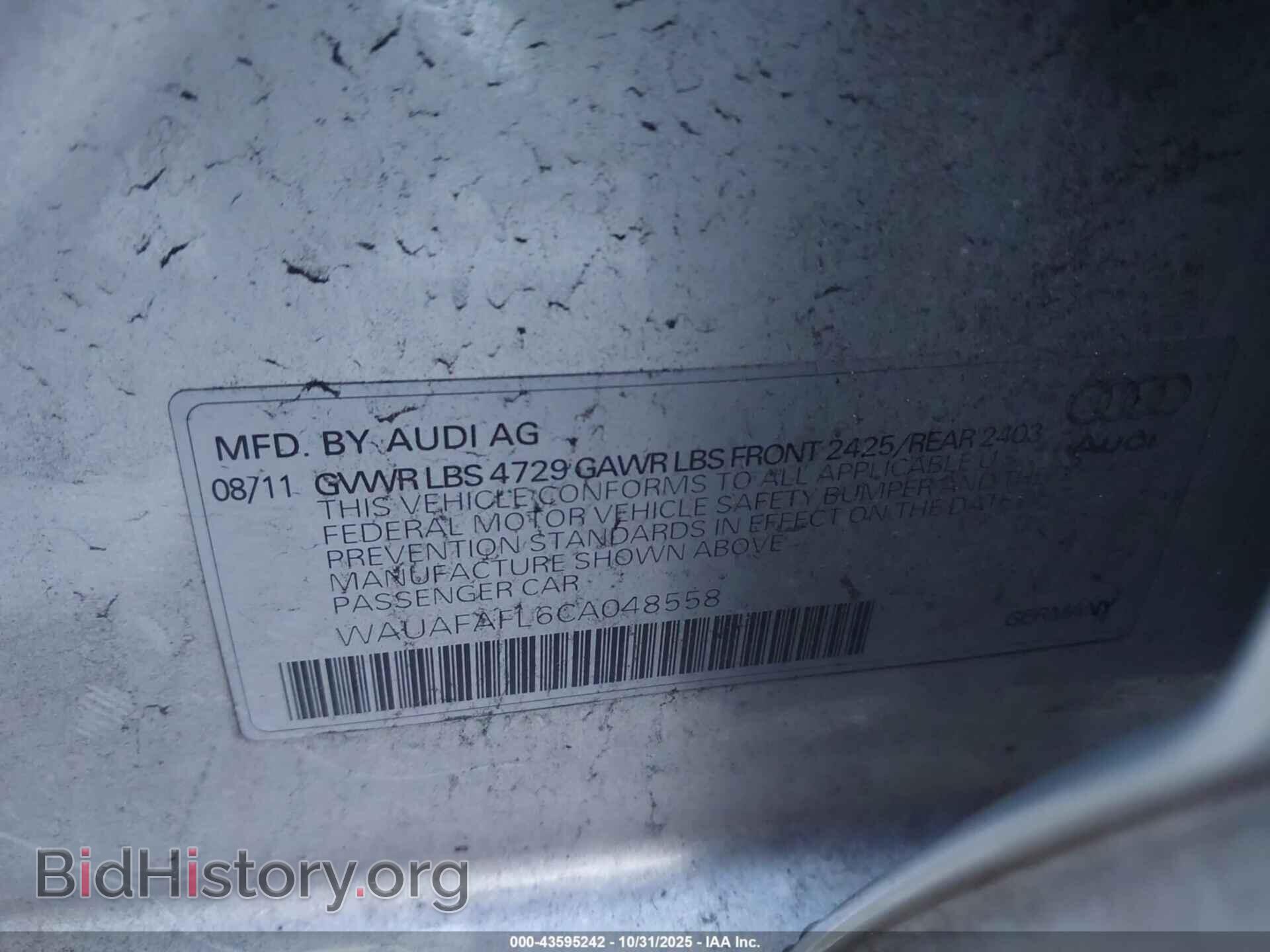 2012 AUDI A4 - VIN: WAUAFAFL6CA048558 - Photo 9