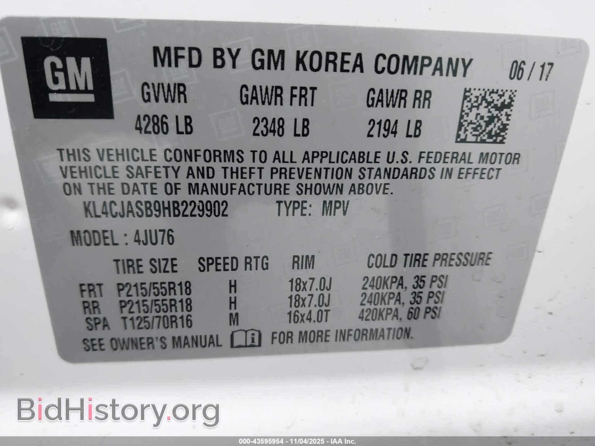2017 BUICK ENCORE - VIN: KL4CJASB9HB229902 - Photo 9