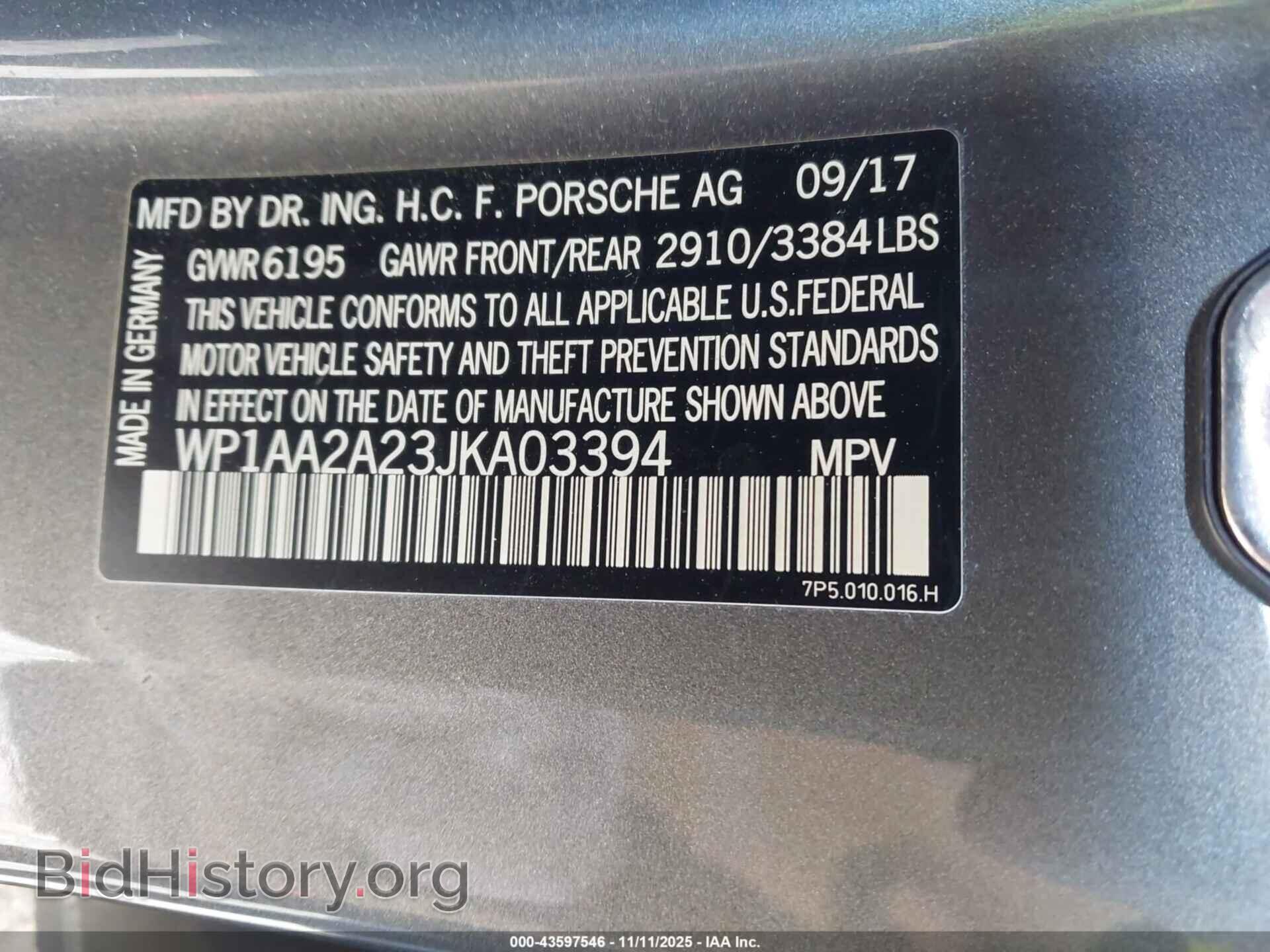 2018 PORSCHE CAYENNE - VIN: WP1AA2A23JKA03394 - Фото 9