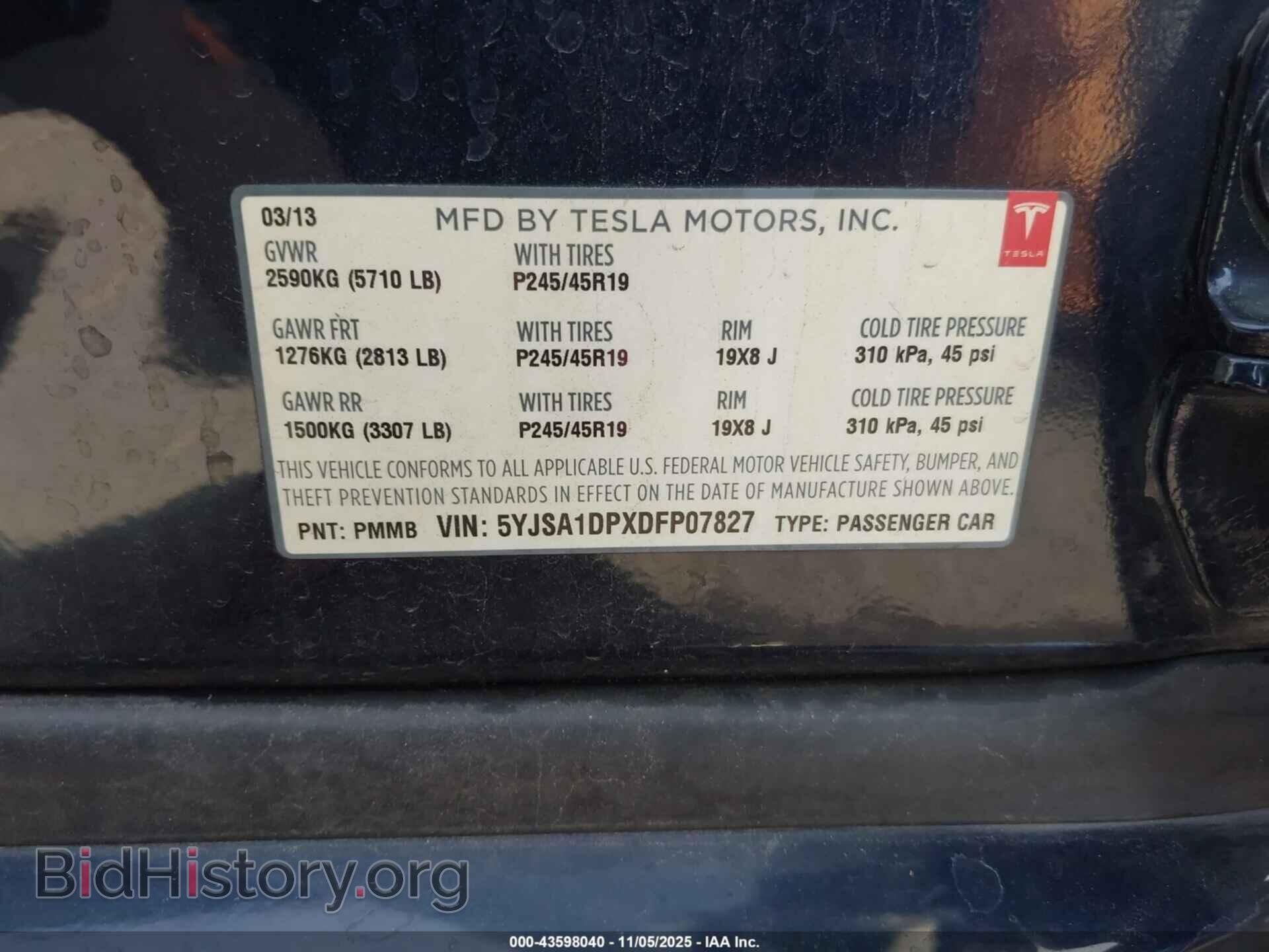 2013 TESLA MODEL S - VIN: 5YJSA1DPXDFP07827 - Photo 9