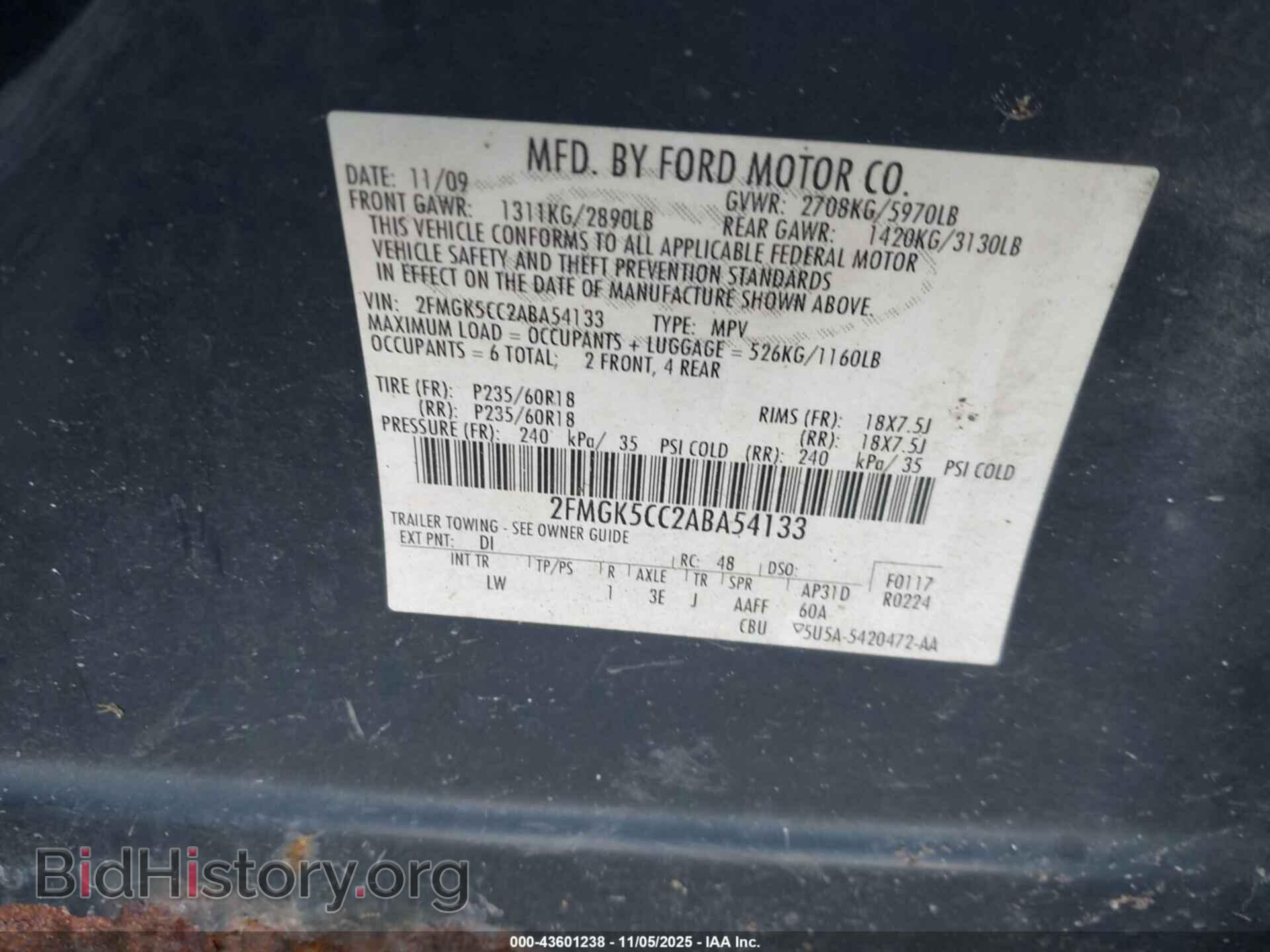 2010 FORD FLEX - VIN: 2FMGK5CC2ABA54133 - Photo 9
