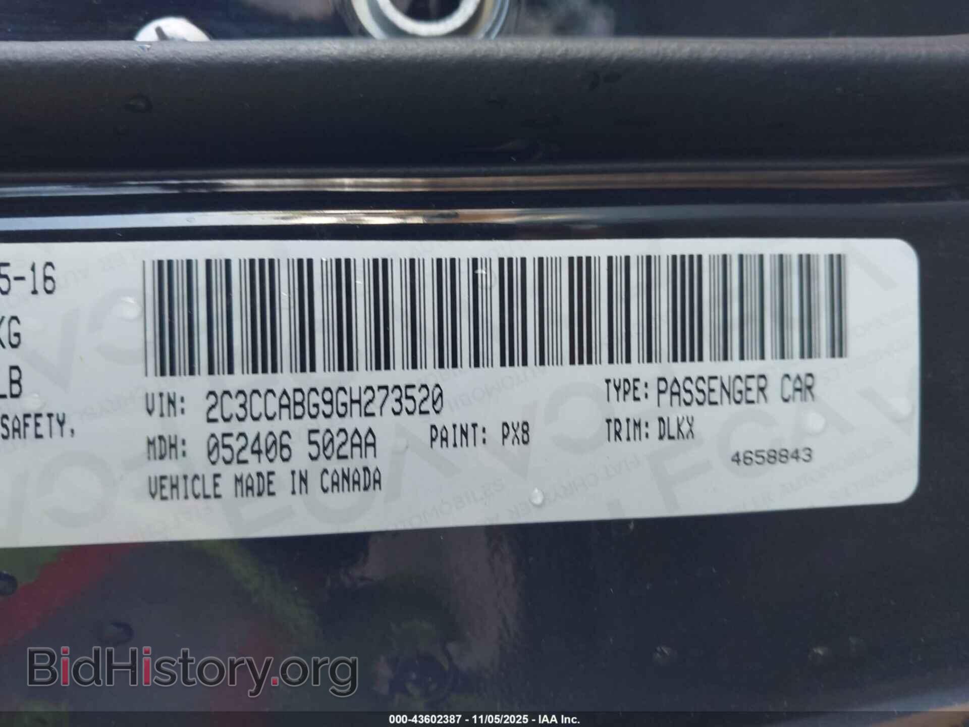 2016 CHRYSLER 300 - VIN: 2C3CCABG9GH273520 - Фото 9