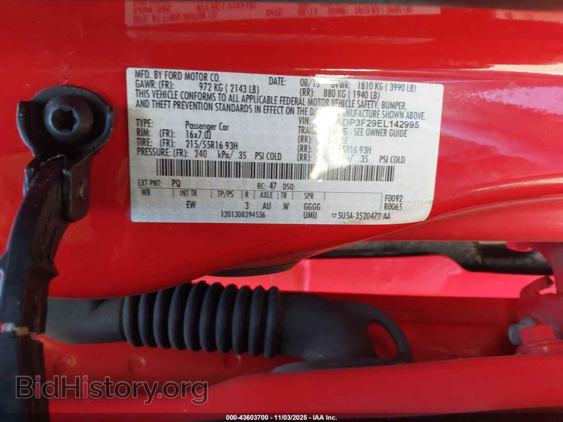 2014 FORD FOCUS - VIN: 1FADP3F29EL142995 - Фото 9