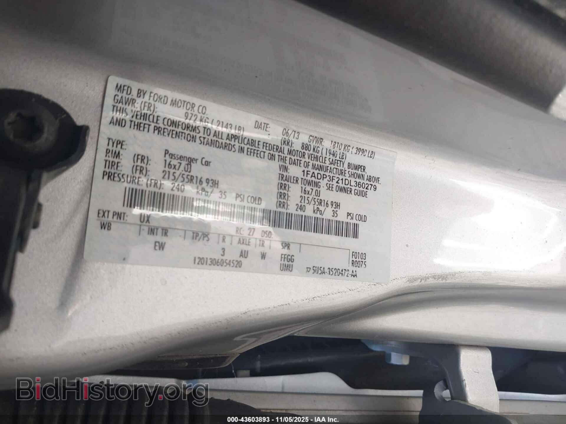 2013 FORD FOCUS - VIN: 1FADP3F21DL360279 - Фото 9