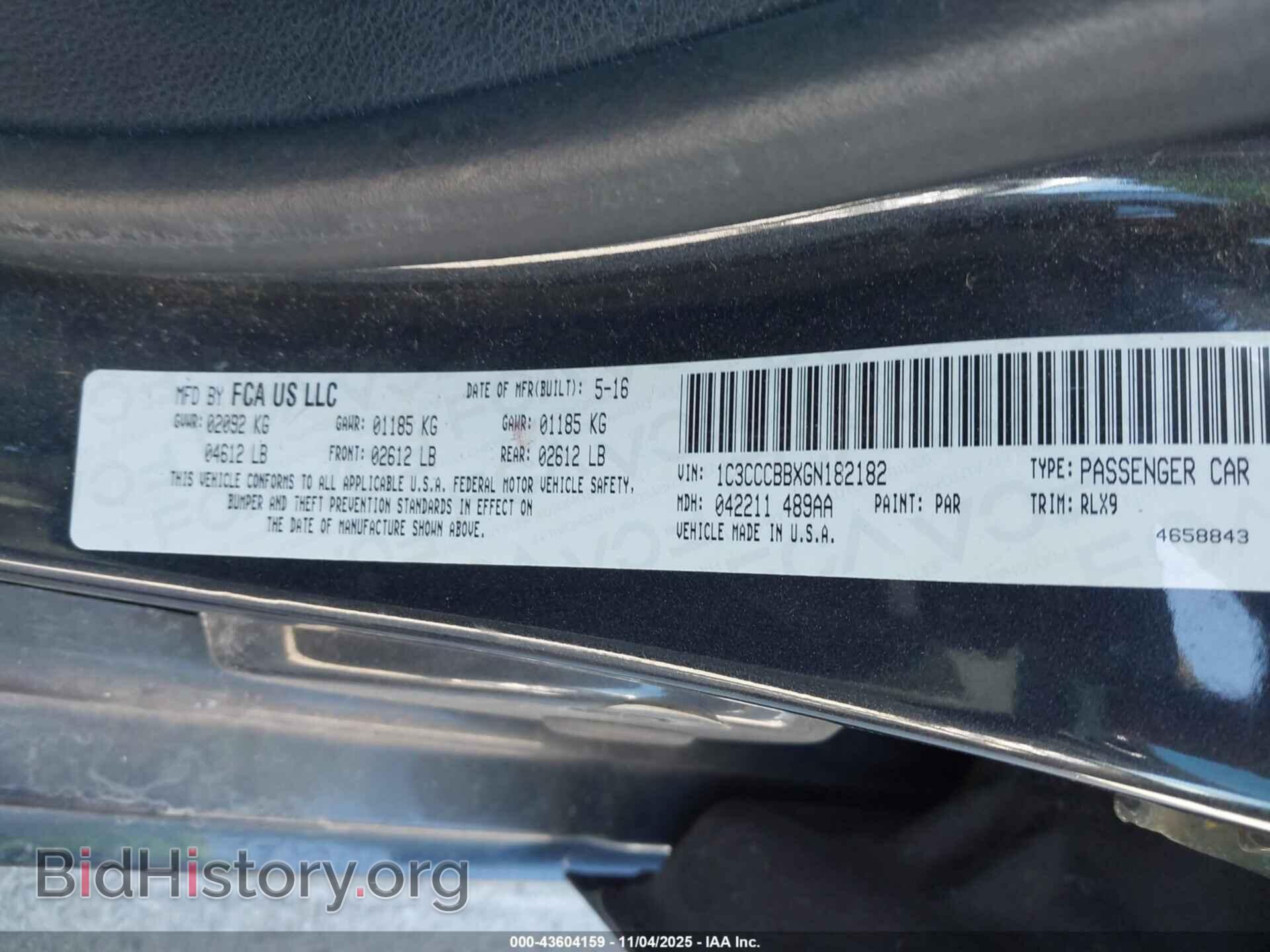 2016 CHRYSLER 200 - VIN: 1C3CCCBBXGN182182 - Фото 9