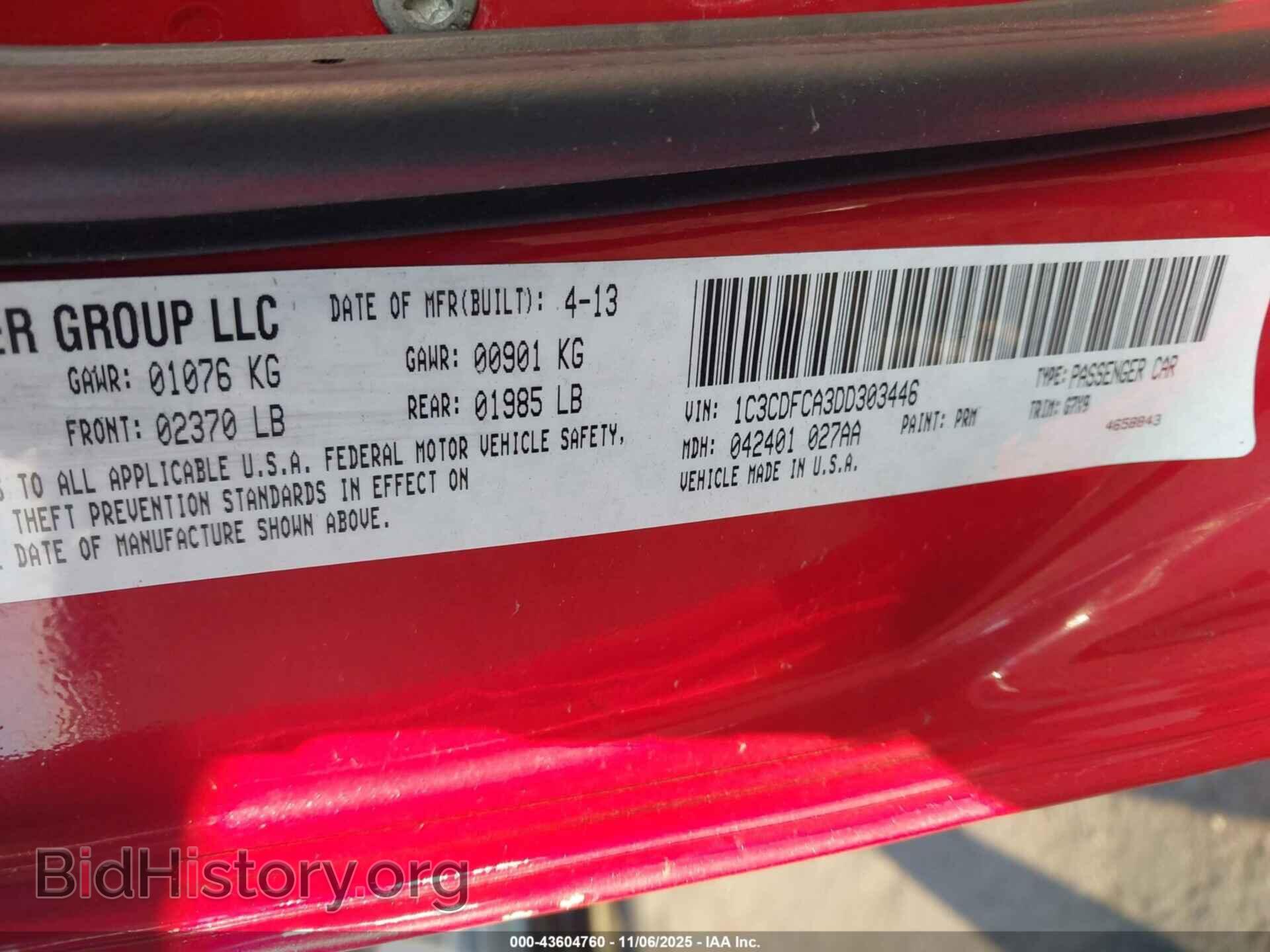 2013 DODGE DART - VIN: 1C3CDFCA3DD303446 - Фото 9