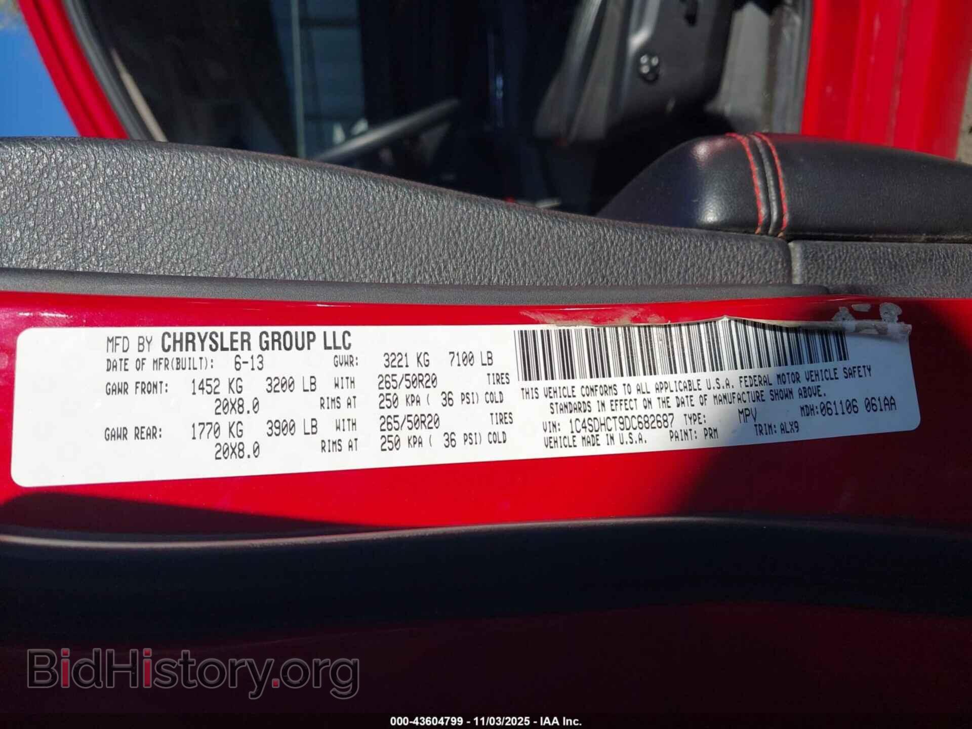 2013 DODGE DURANGO - VIN: 1C4SDHCT9DC682687 - Photo 9