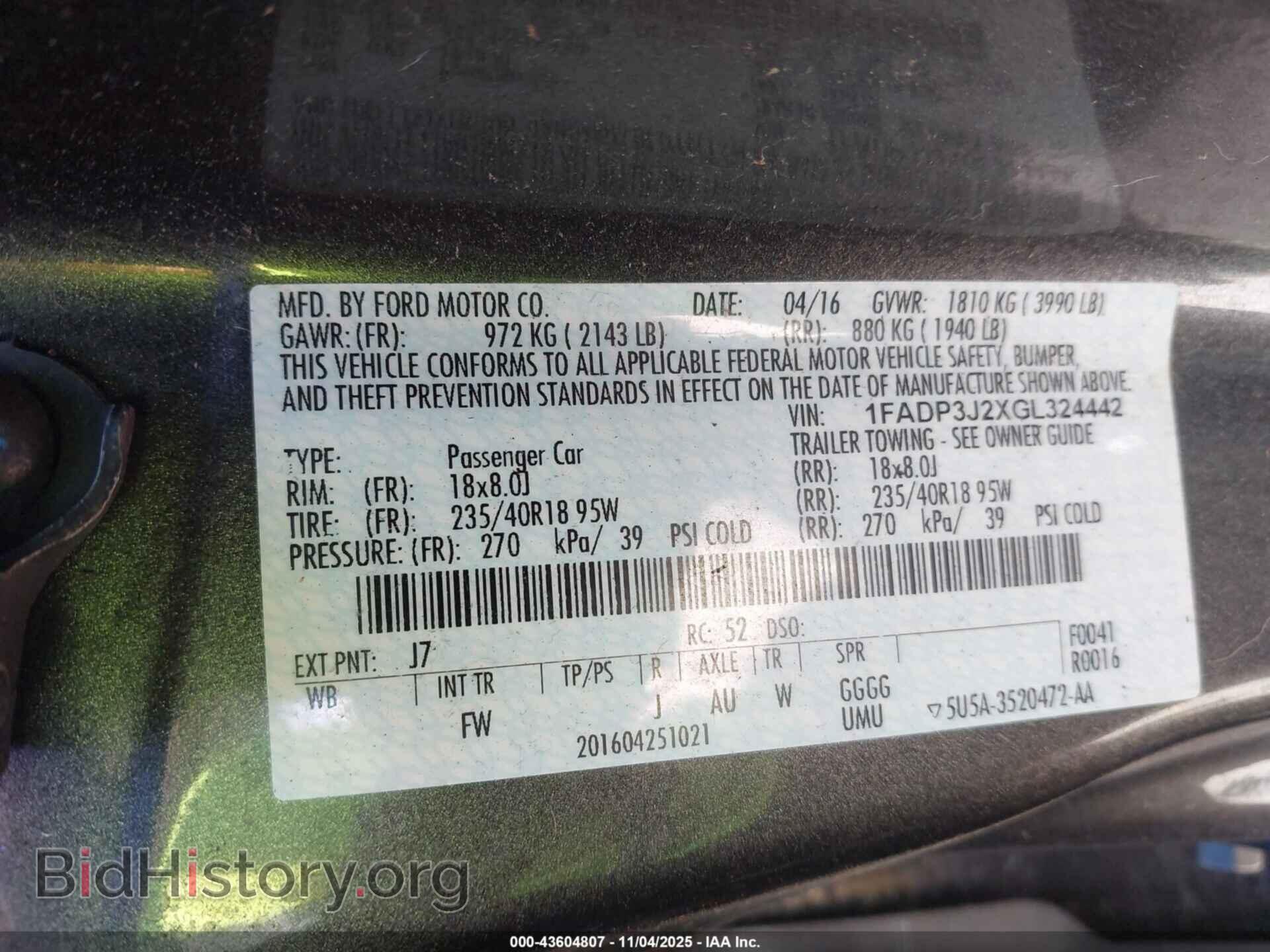 2016 FORD FOCUS - VIN: 1FADP3J2XGL324442 - Фото 9