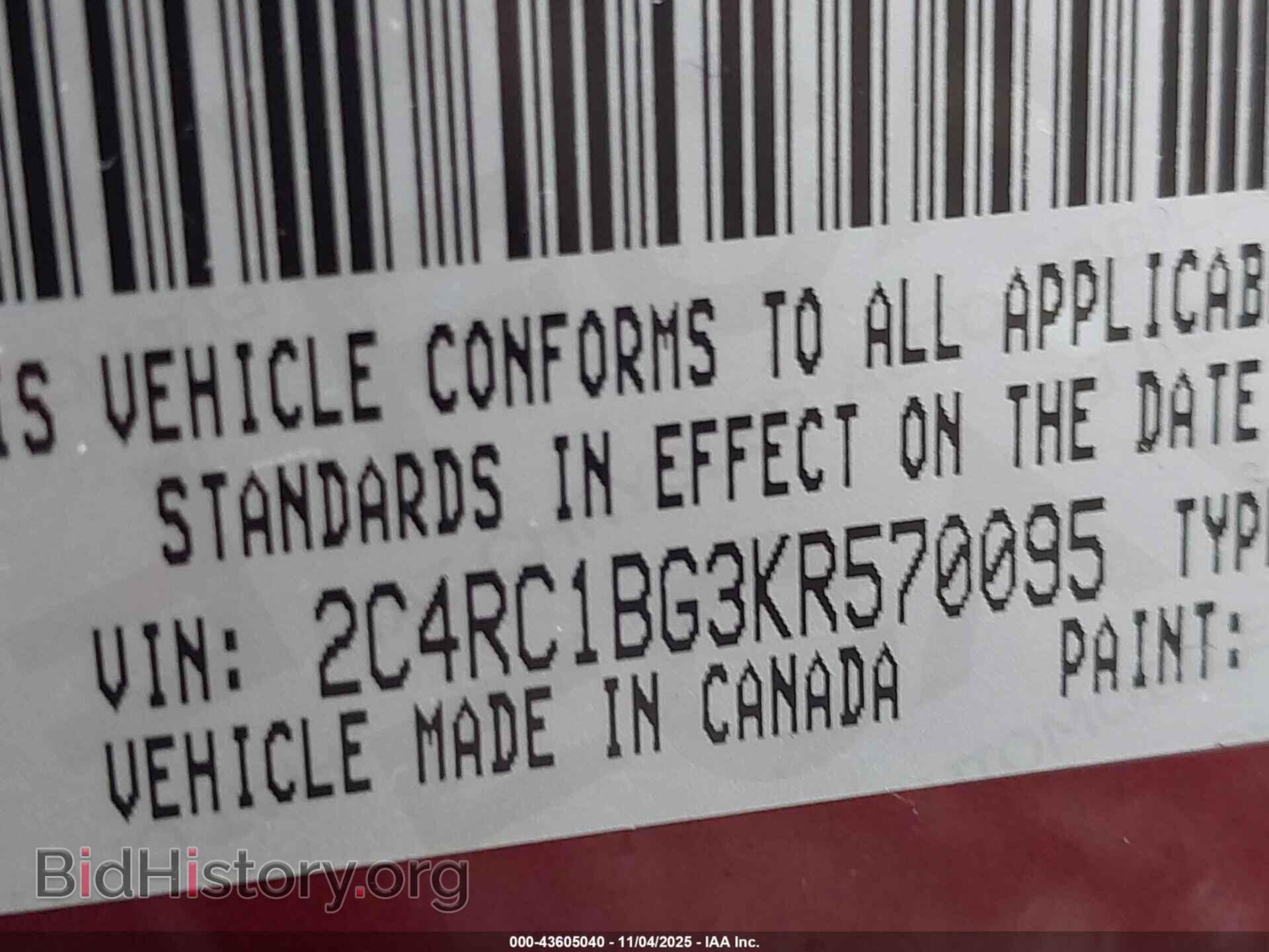 2019 CHRYSLER PACIFICA - VIN: 2C4RC1BG3KR570095 - Photo 9