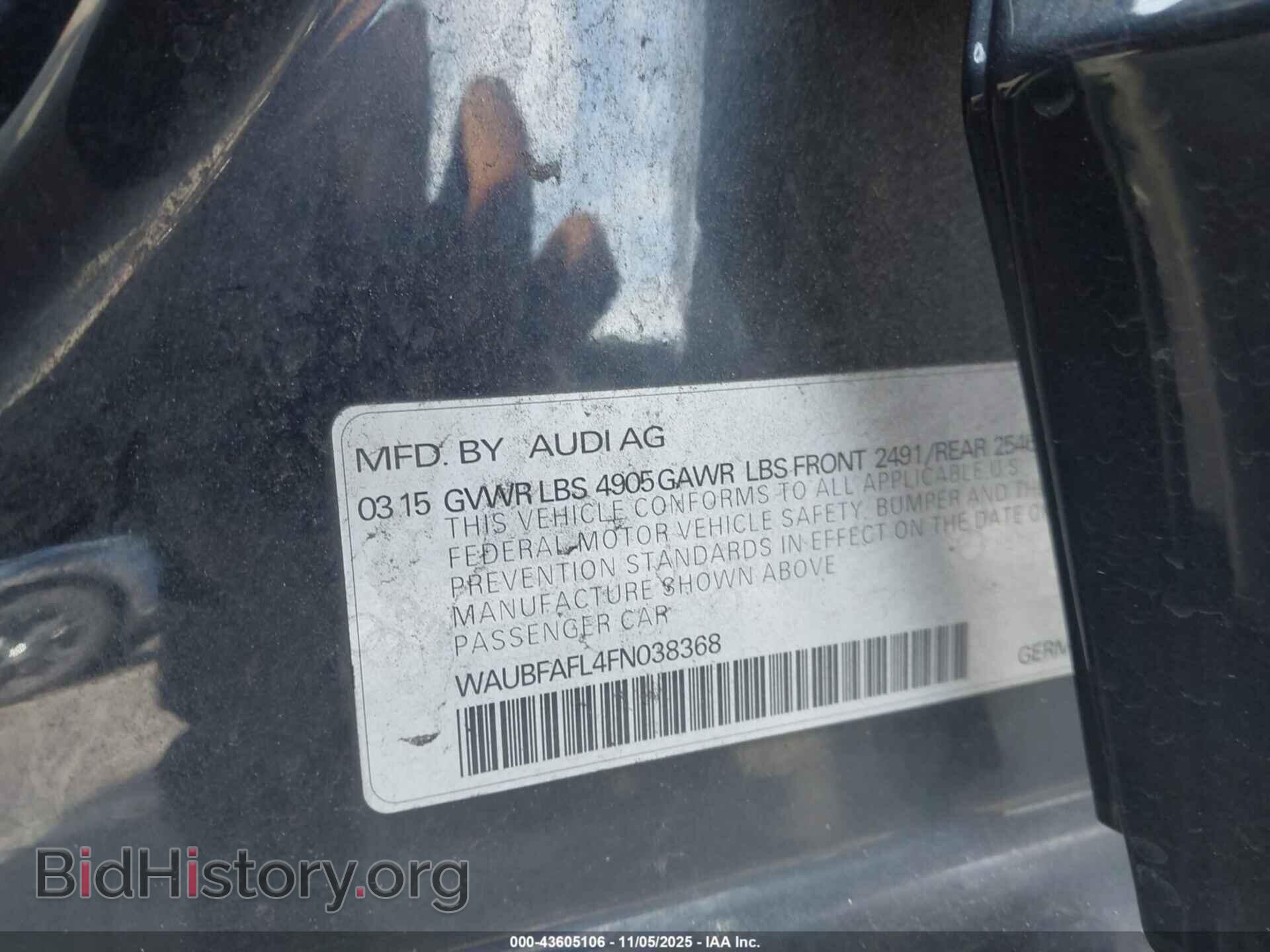 2015 AUDI A4 - VIN: WAUBFAFL4FN038368 - Фото 9