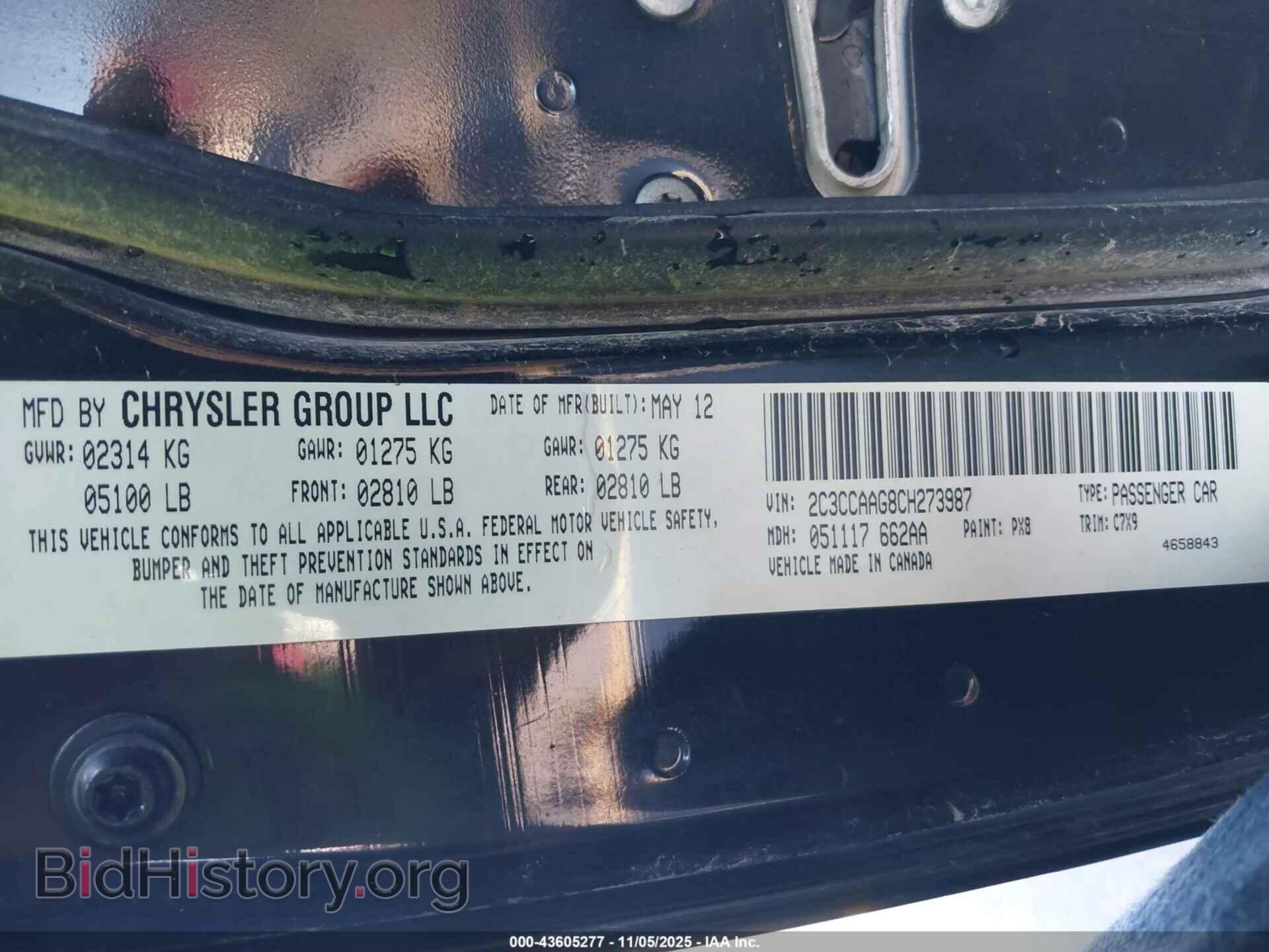 2012 CHRYSLER 300 - VIN: 2C3CCAAG8CH273987 - Photo 9
