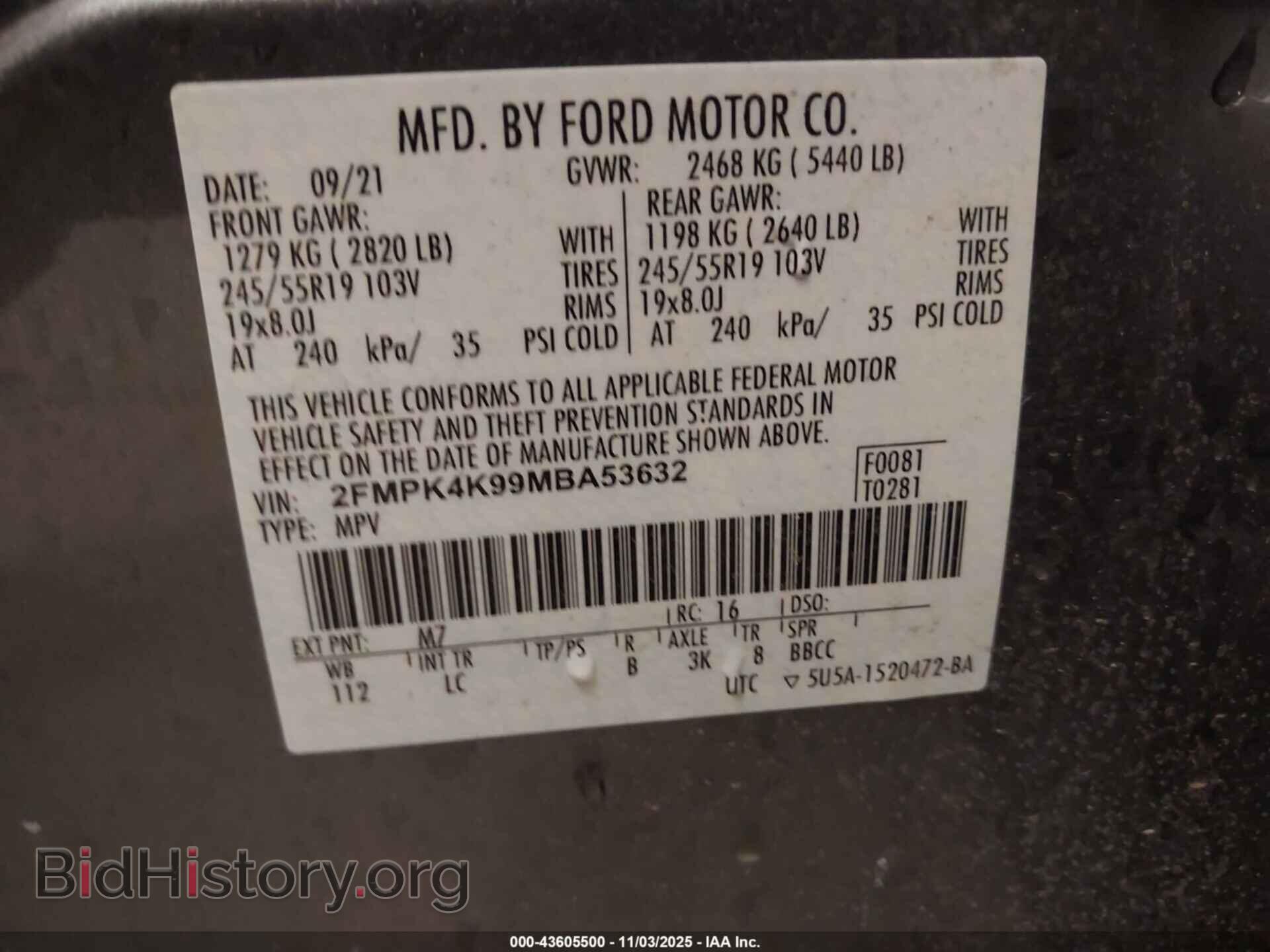 2021 FORD EDGE - VIN: 2FMPK4K99MBA53632 - Photo 9