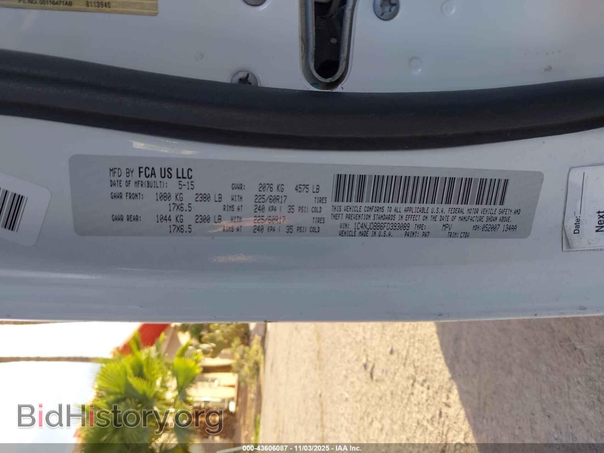 2015 JEEP COMPASS - VIN: 1C4NJDBB6FD393089 - Фото 9
