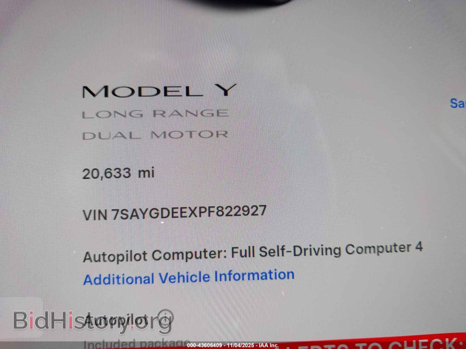 2023 TESLA MODEL Y - VIN: 7SAYGDEEXPF822927 - Фото 7