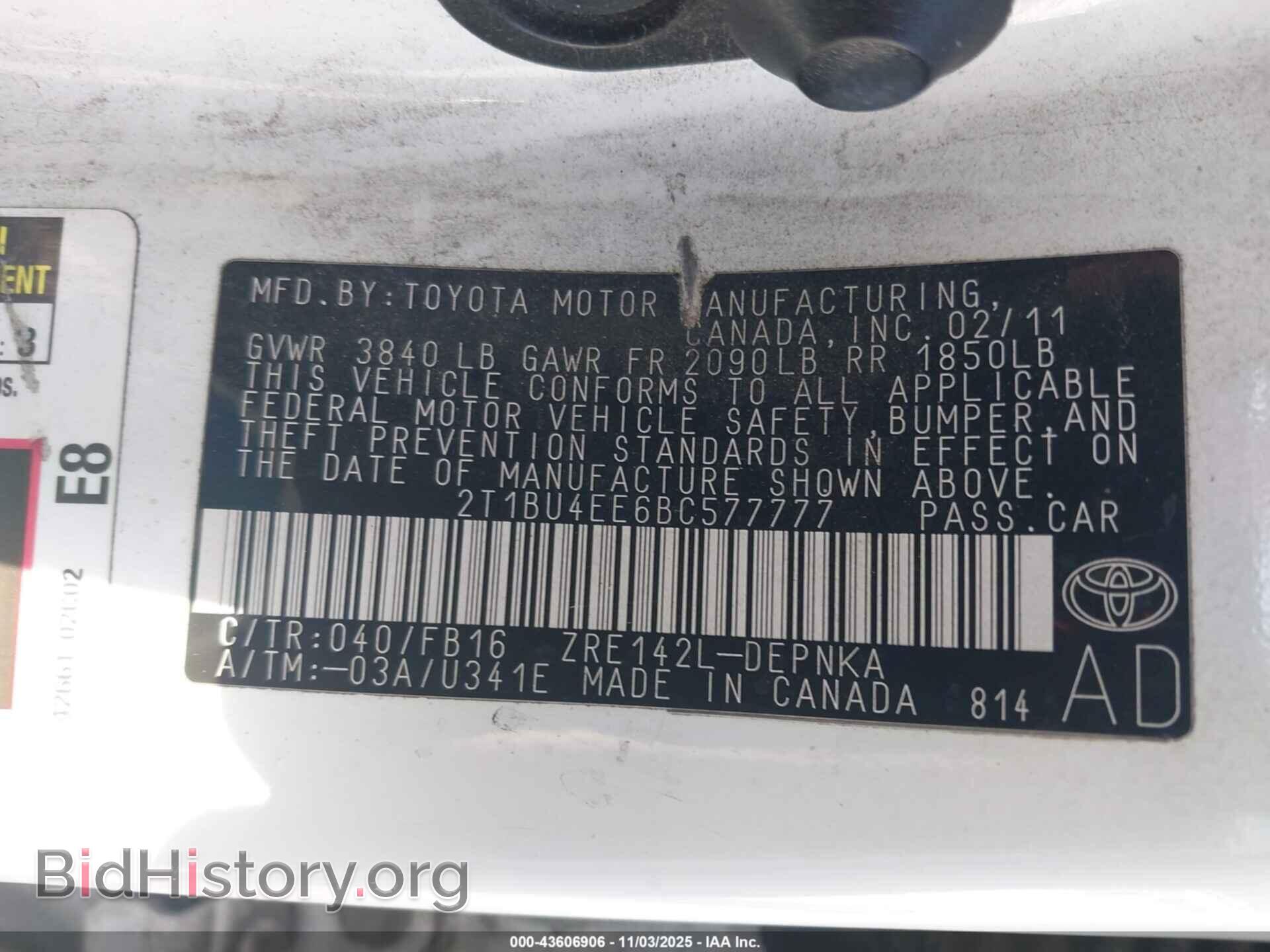 2011 TOYOTA COROLLA - VIN: 2T1BU4EE6BC577777 - Фото 9
