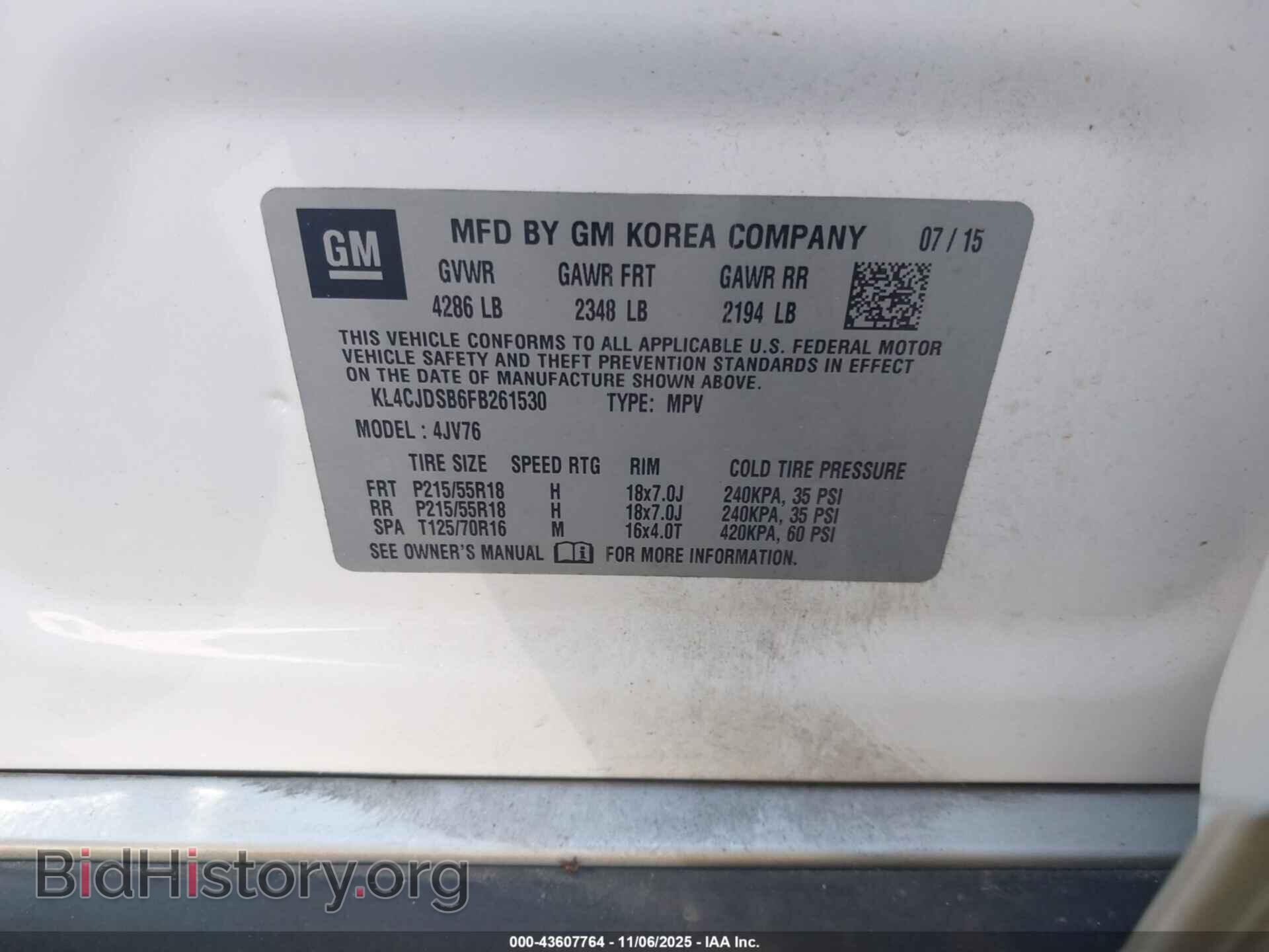 2015 BUICK ENCORE - VIN: KL4CJDSB6FB261530 - Photo 9
