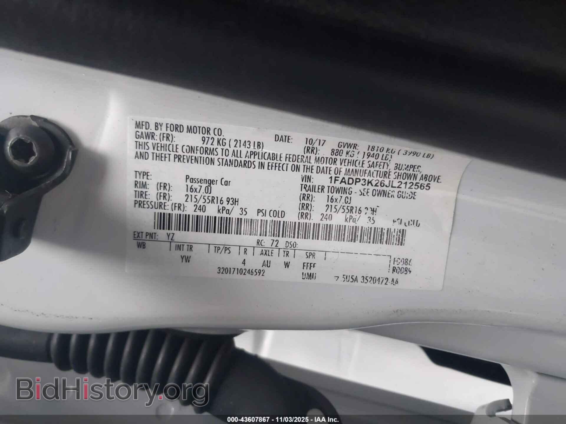 2018 FORD FOCUS - VIN: 1FADP3K26JL212565 - Фото 9