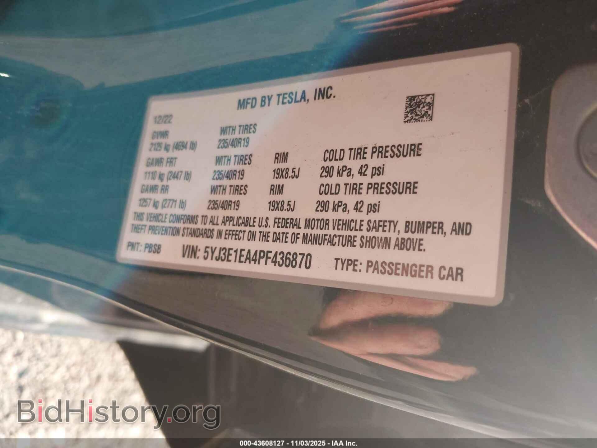 2023 TESLA MODEL 3 - VIN: 5YJ3E1EA4PF436870 - Фото 9
