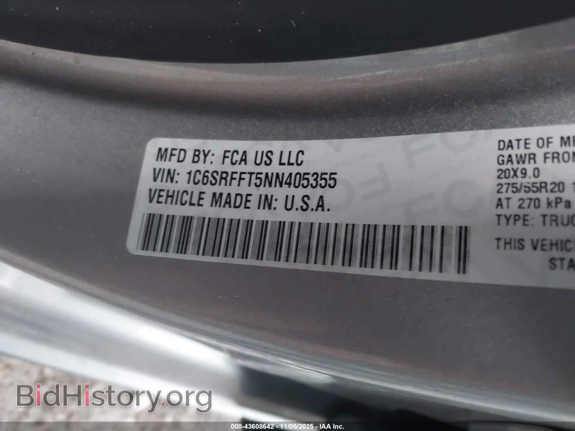 2022 RAM 1500 - VIN: 1C6SRFFT5NN405355 - Фото 9